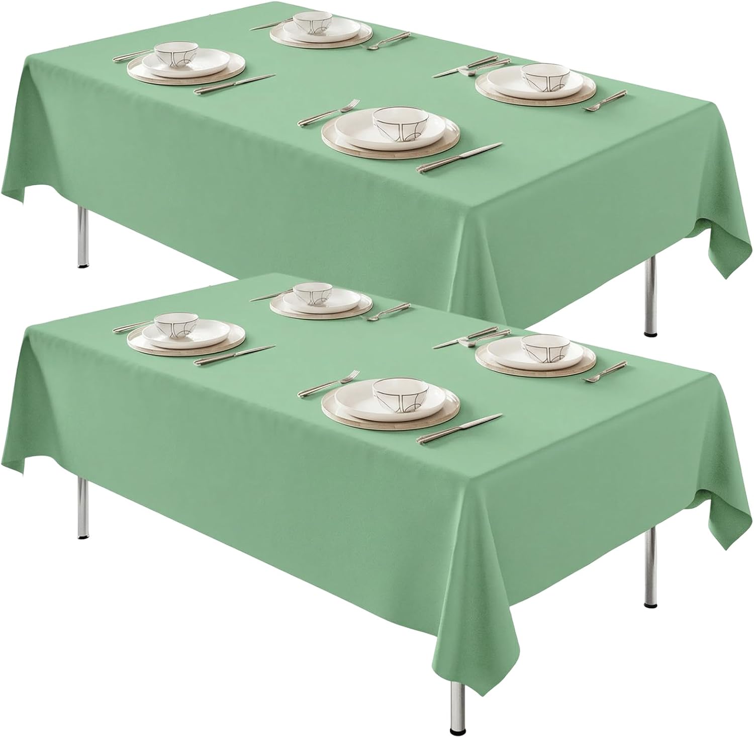 Fixwal 120 Inch Black Round Tablecloth, 6 Pack Round Table Cloth Polyester Fabric Washable Table Covers for New Year Decorations, Party, Banquet