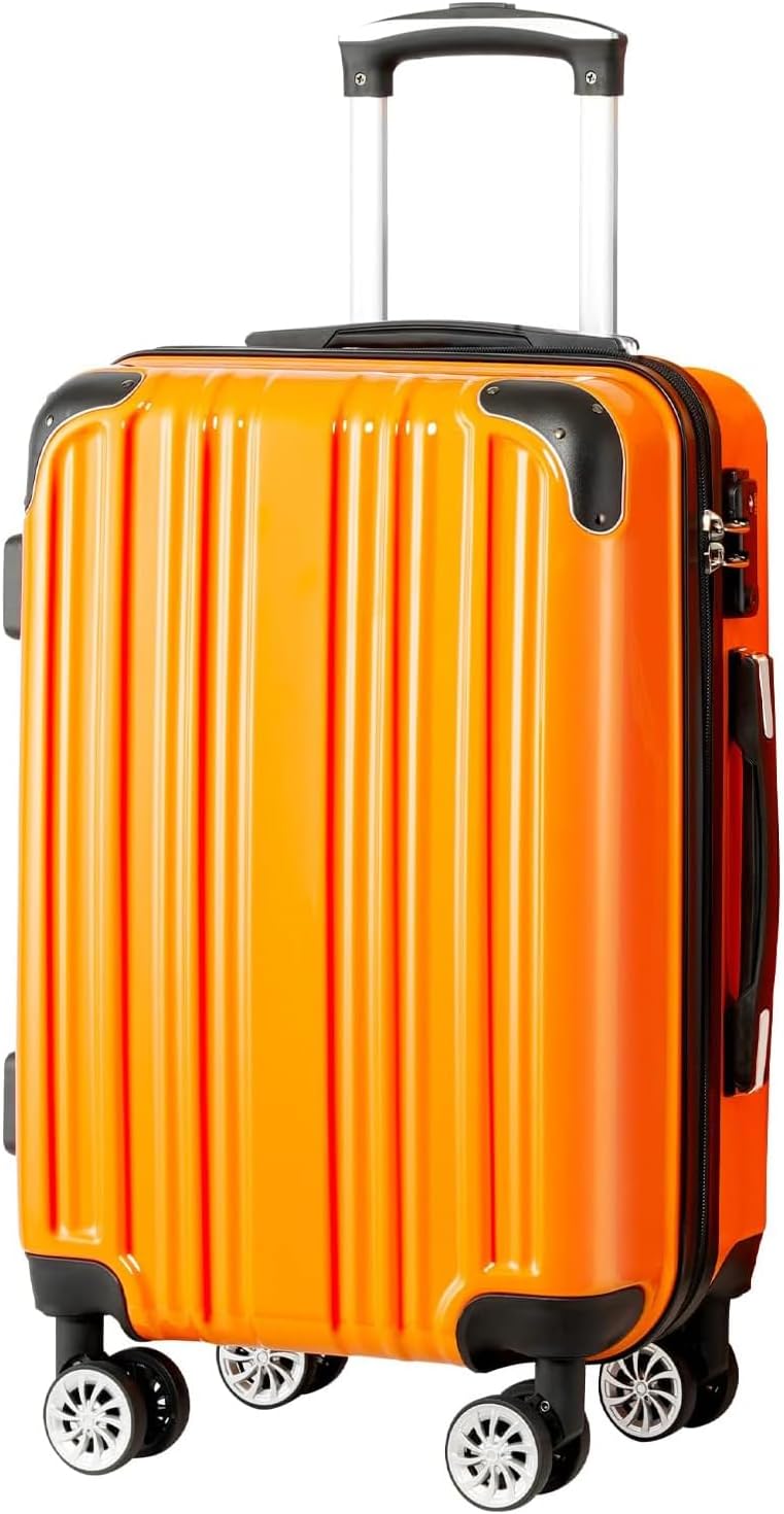 Coolife Luggage, Suitcase with Durable and Lightweight, Large Checked Luggage with PC+ABS Hardshell Expandable, Dual Spinner Wheels, TSA Lock