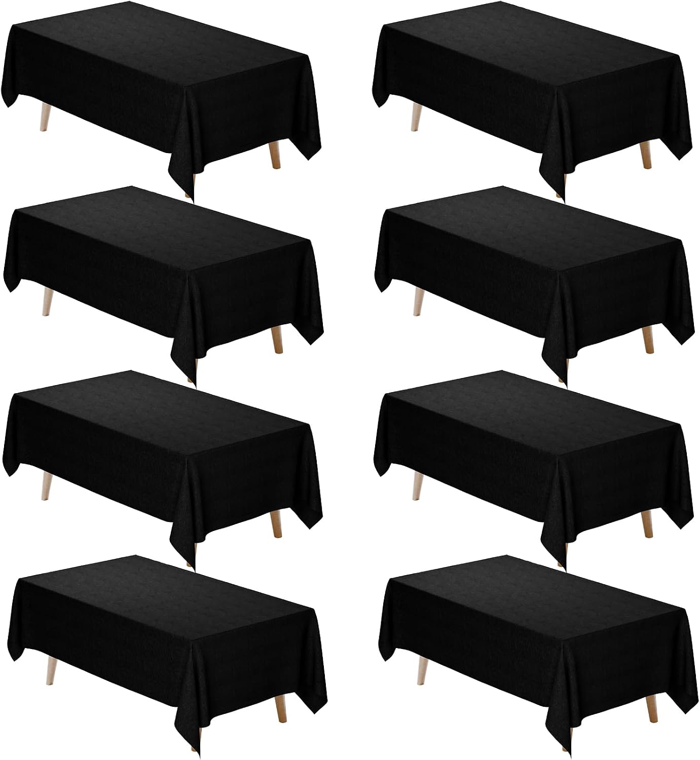 Fixwal 120 Inch Black Round Tablecloth, 6 Pack Round Table Cloth Polyester Fabric Washable Table Covers for New Year Decorations, Party, Banquet