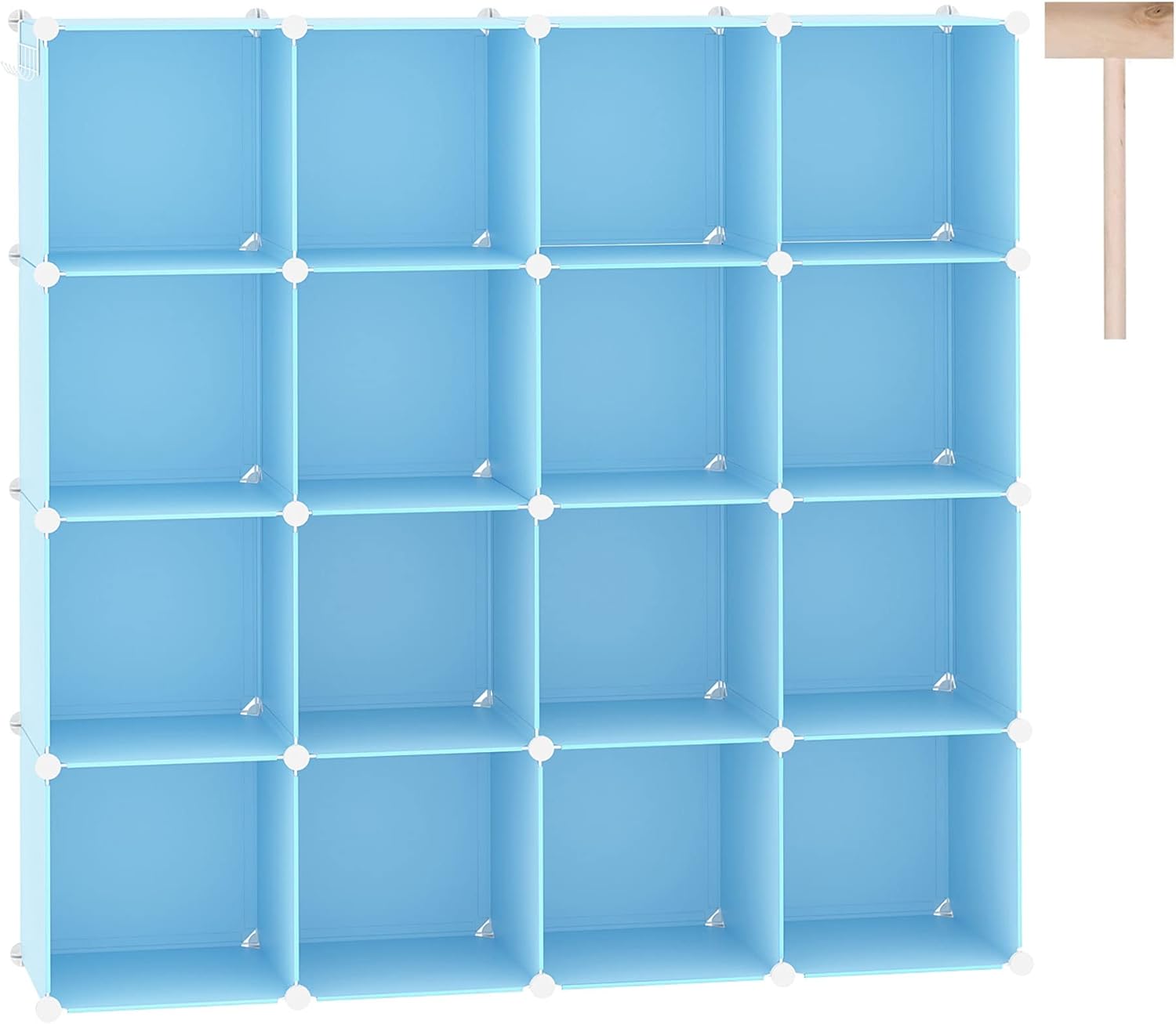 C&AHOME Cube Storage Organizer, 16-Cube Shelves Units, Plastic Storage Cubes, DIY Closet Organizer, Modular Closet Storage Shelves for Home, Bedroom