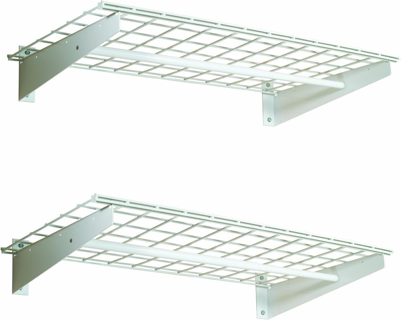 HyLoft 2-Pack Heavy Duty Steel Wall Garage Shelving, 36 in. x 18 in. Adjustable, Includes Hanging Rod, Max Shelf Load 200 Pounds, Item 777