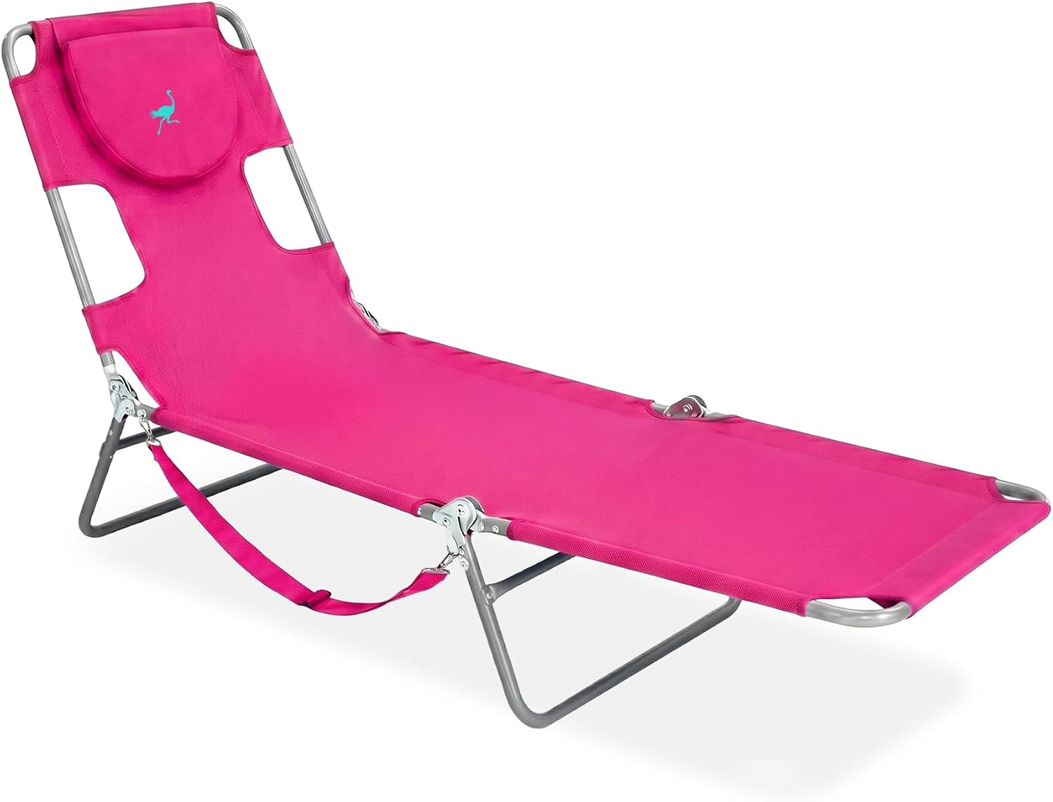 Ostrich the Original Chaise 72 x 22 Inch Lounge Portable Reclining Lounger, Outdoor Patio, Beach, Lawn, Camping, or Pool Tanning Chair, Ocean Blue