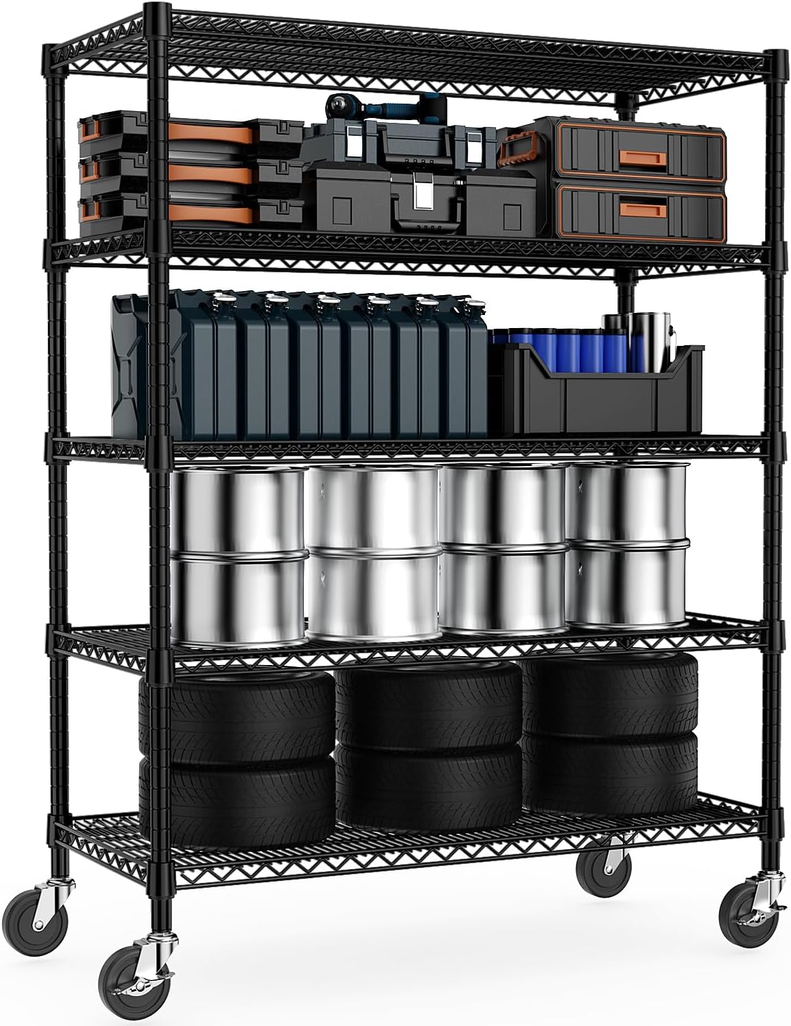 M MZG 750 lbs 3 Tier Shelf Metal Storage Shelves Wire Rack Closet Organizers with PP Board for Garage Kitchen Bathroom Laundry Chrome 11.8" D x 21.7"