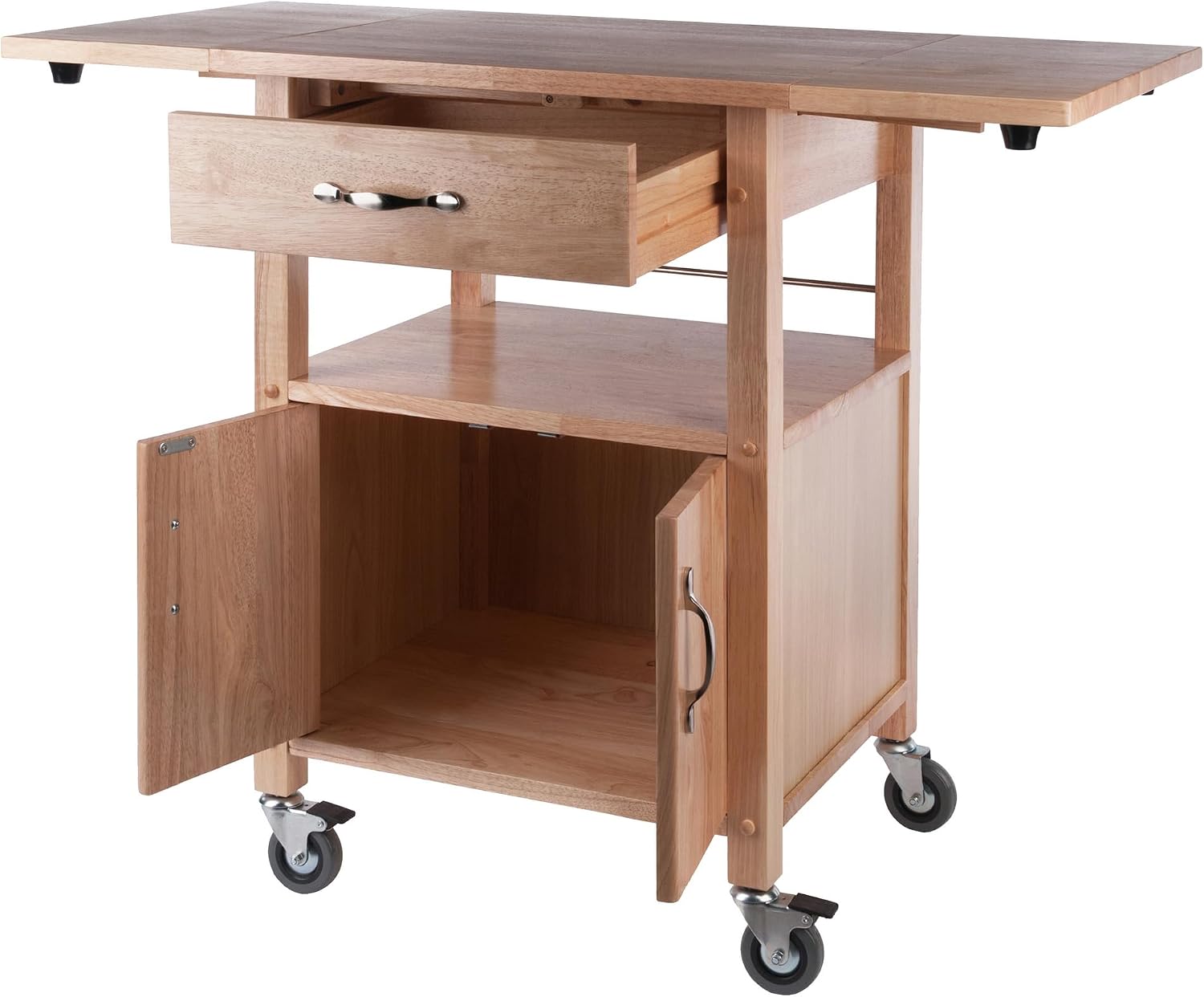 Winsome Wood/Veneer Mobile Kitchen Cart with Lockable Wheels, Beech (84920)