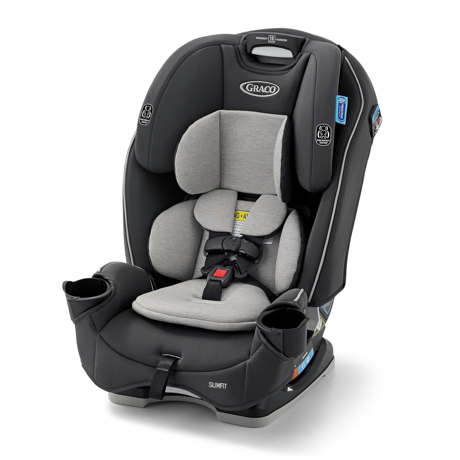 Graco Slimfit 3-in-1 Convertible Car Seat, Slim Car Seat with Space-Saving Design, Highback Booster Seat with 10-Position Headrest
