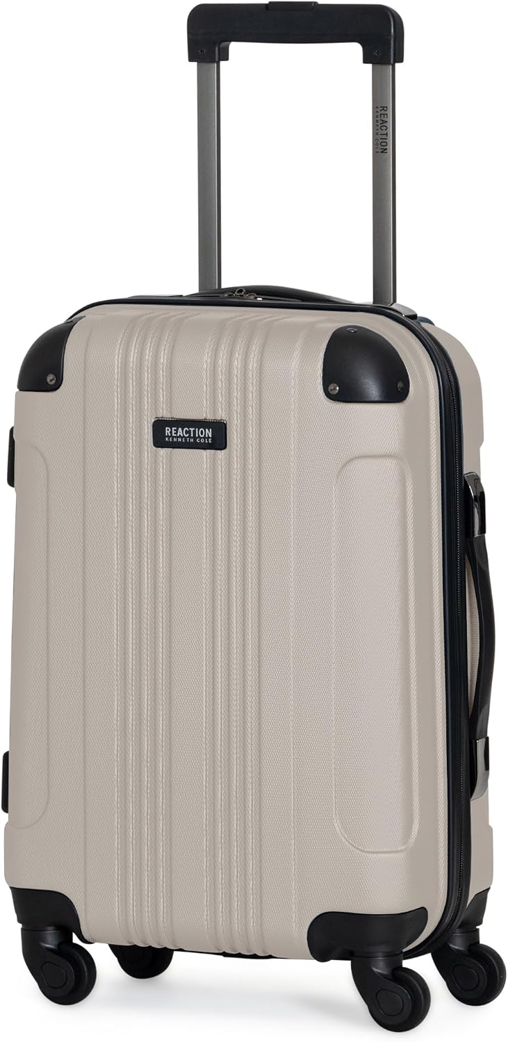 Kenneth Cole REACTION Out of Bounds Lightweight Hardshell 4-Wheel Spinner Luggage, Charcoal, 24-Inch Checked