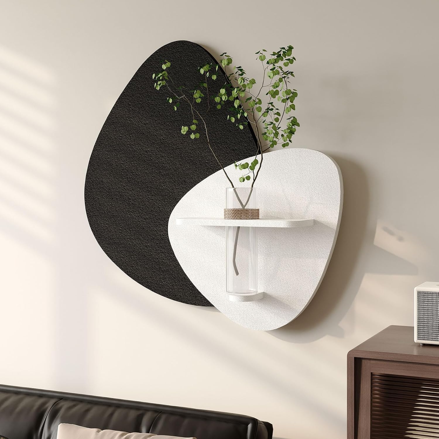 Large 3D Textured Framed Boho Modern Neutral Abstract Wall Art for Living Room, 3 Piece Black White Brown Paintings Artwork for Walls