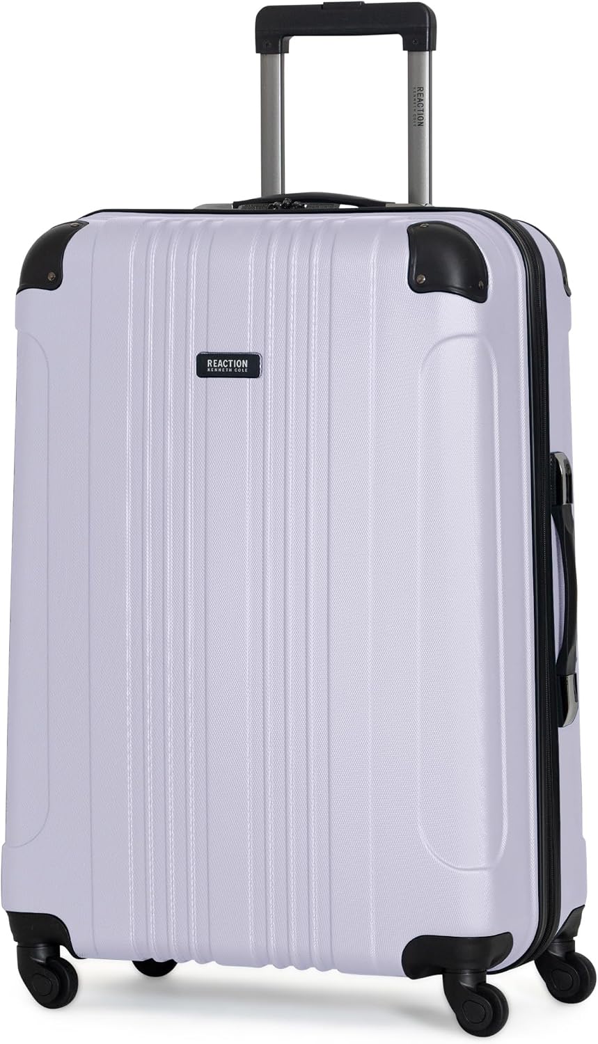 Kenneth Cole REACTION Out of Bounds Lightweight Hardshell 4-Wheel Spinner Luggage, Charcoal, 24-Inch Checked