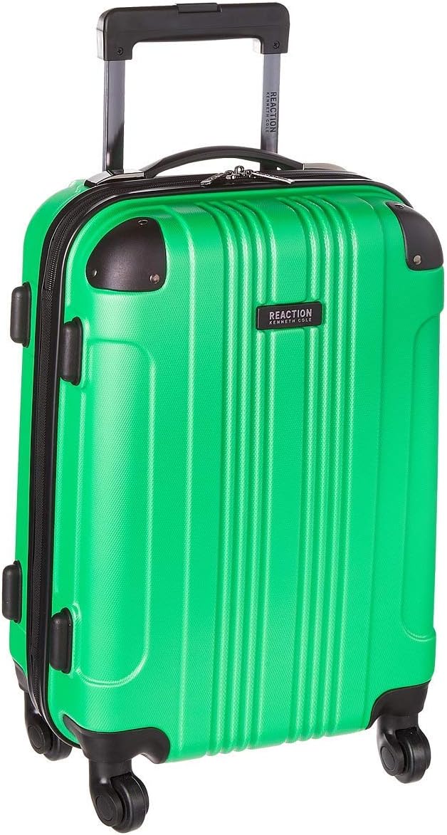 Kenneth Cole REACTION Out of Bounds Lightweight Hardshell 4-Wheel Spinner Luggage, Charcoal, 24-Inch Checked