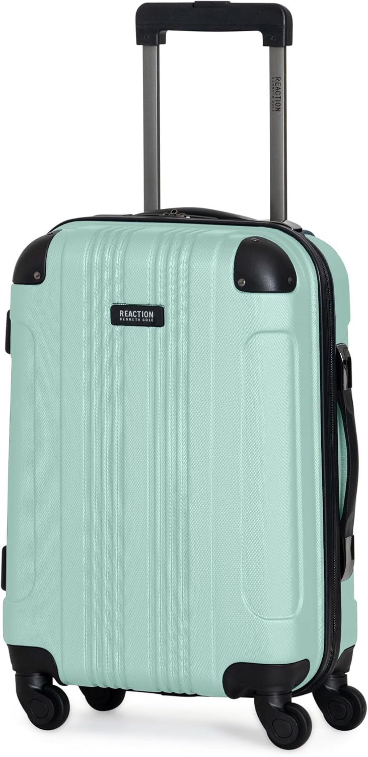 Kenneth Cole REACTION Out of Bounds Lightweight Hardshell 4-Wheel Spinner Luggage, Charcoal, 24-Inch Checked
