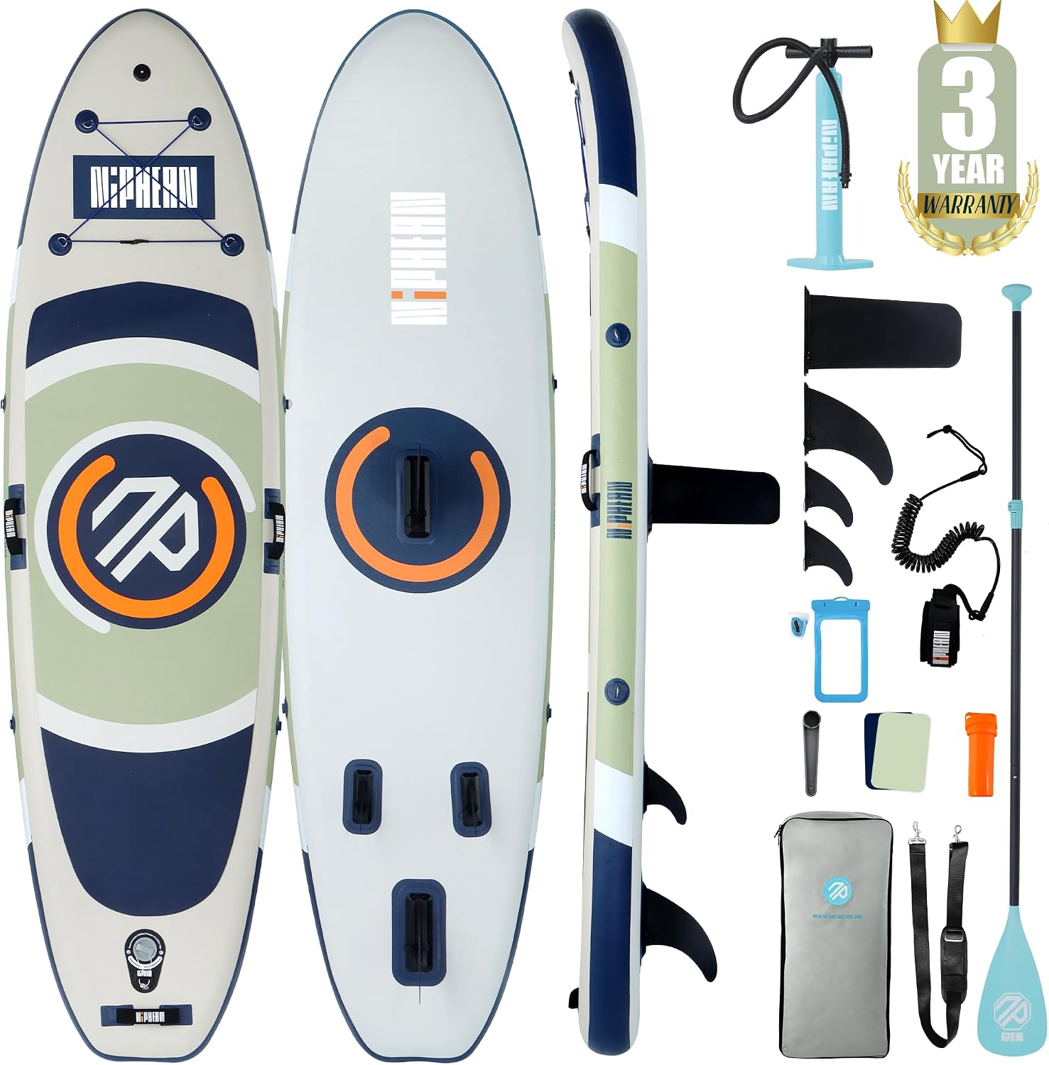 Niphean 10' Inflatable Paddle Board, Ultra-Light SUP for Beginners, Versatile Yoga Paddle Board with Durable SUP Accessories, 400lbs Capacity