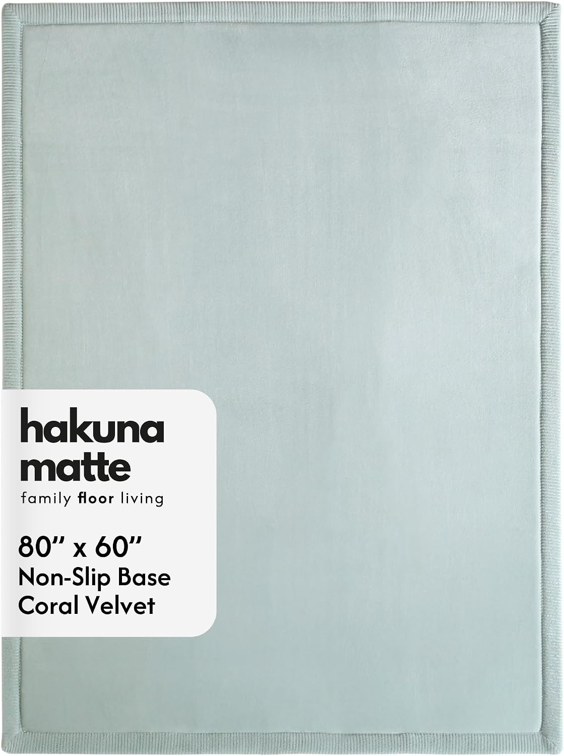 Hakuna Matte CloudSoft Mat for Floor 60" x 80" Beige, Coral Velvet high-density foam Rug - Non-Slip, Water-Resistant