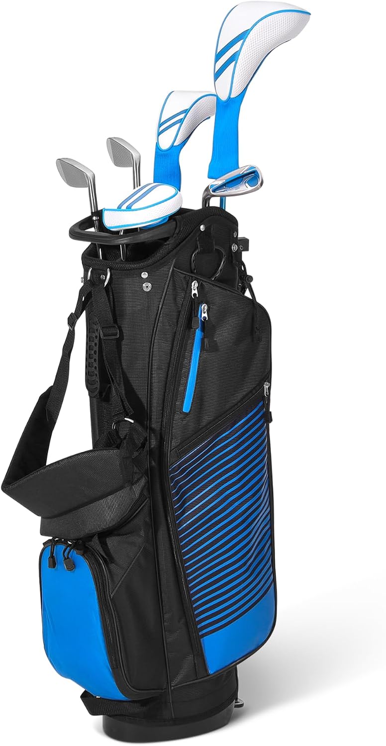 Amazon Basics Golf Club Set, 6 - Piece with Stand Bag, Oversized Clubface, Low Center of Gravity