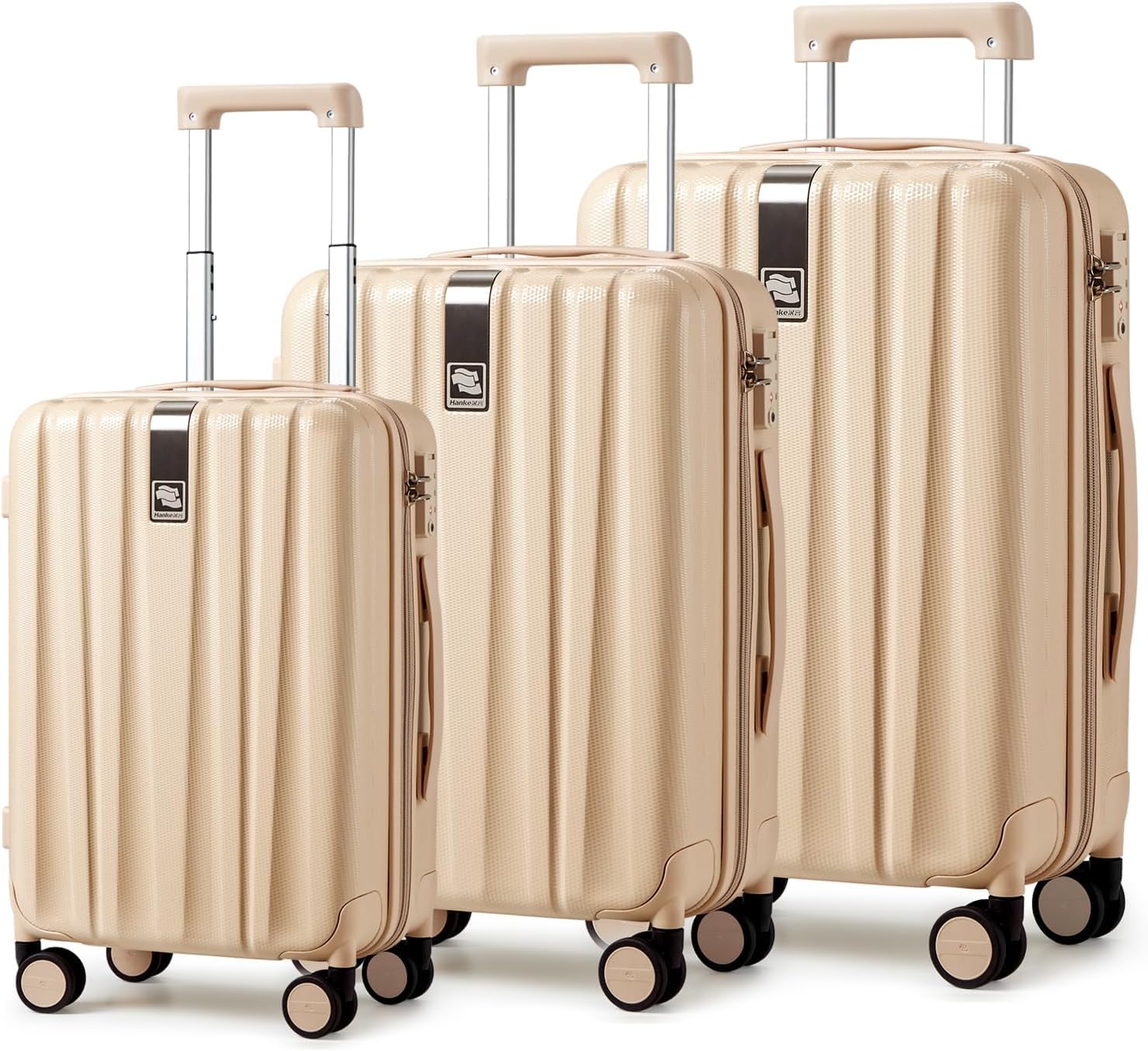 Hanke Luggage Sets 2 piece Carry On Luggage with Wheels PC Hard Shell Suitcases Lightweight Checked Travel Luggage Large Travel Suitcase Woman Men