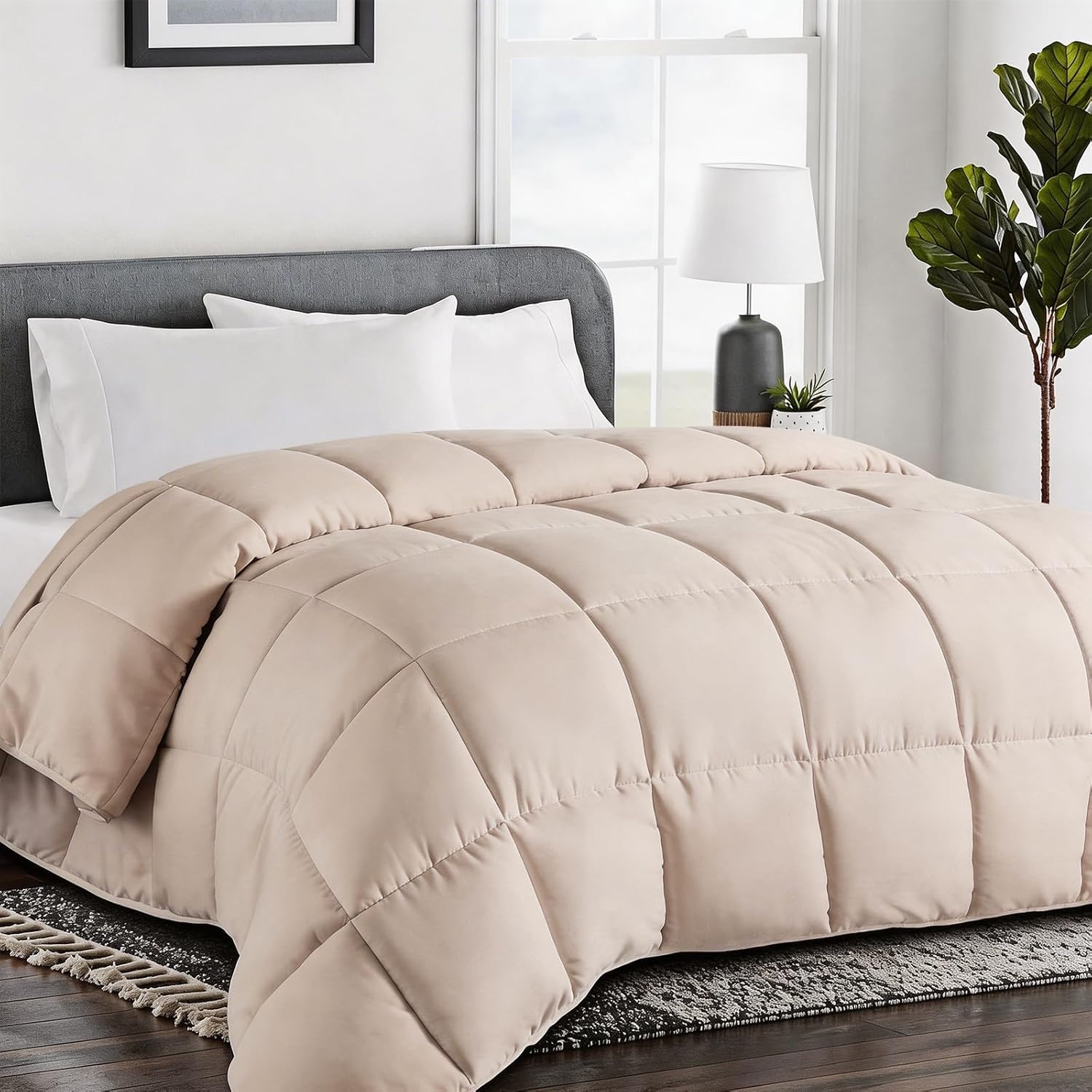 COHOME Oversized King Cooling Comforter - Down Alternative Duvet Insert, All-Season Quilted Comforter, Luxury Hotel Breathable Soft Blanket