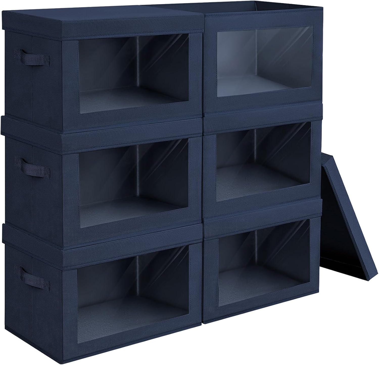 Homsorout Storage Bins with Lids - Large Decorative Basket with Lids, Fabric Foldable Closet Organizer Bins, Stackable Shelf Organizer for Living Room