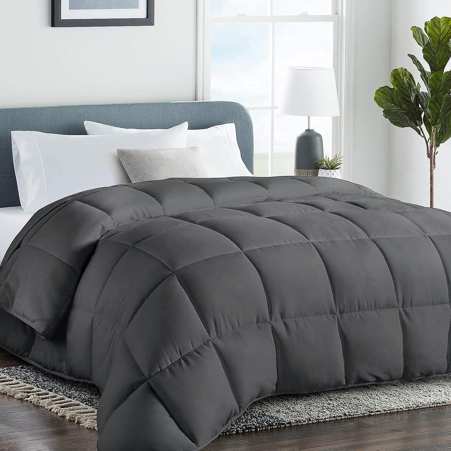 COHOME Oversized King Cooling Comforter - Down Alternative Duvet Insert, All-Season Quilted Comforter, Luxury Hotel Breathable Soft Blanket