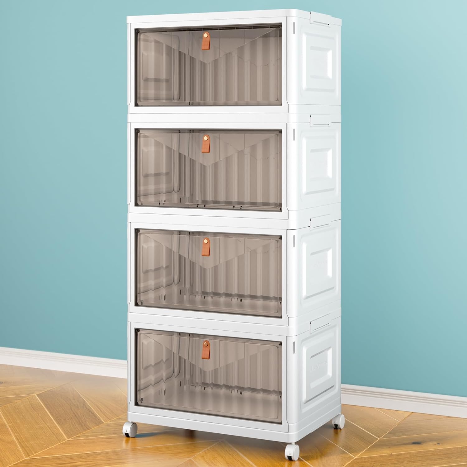 Wise Oannes Closet Organizers and storage, Storage cabinet with Wheels, Stackable Storage Bins with Wheels