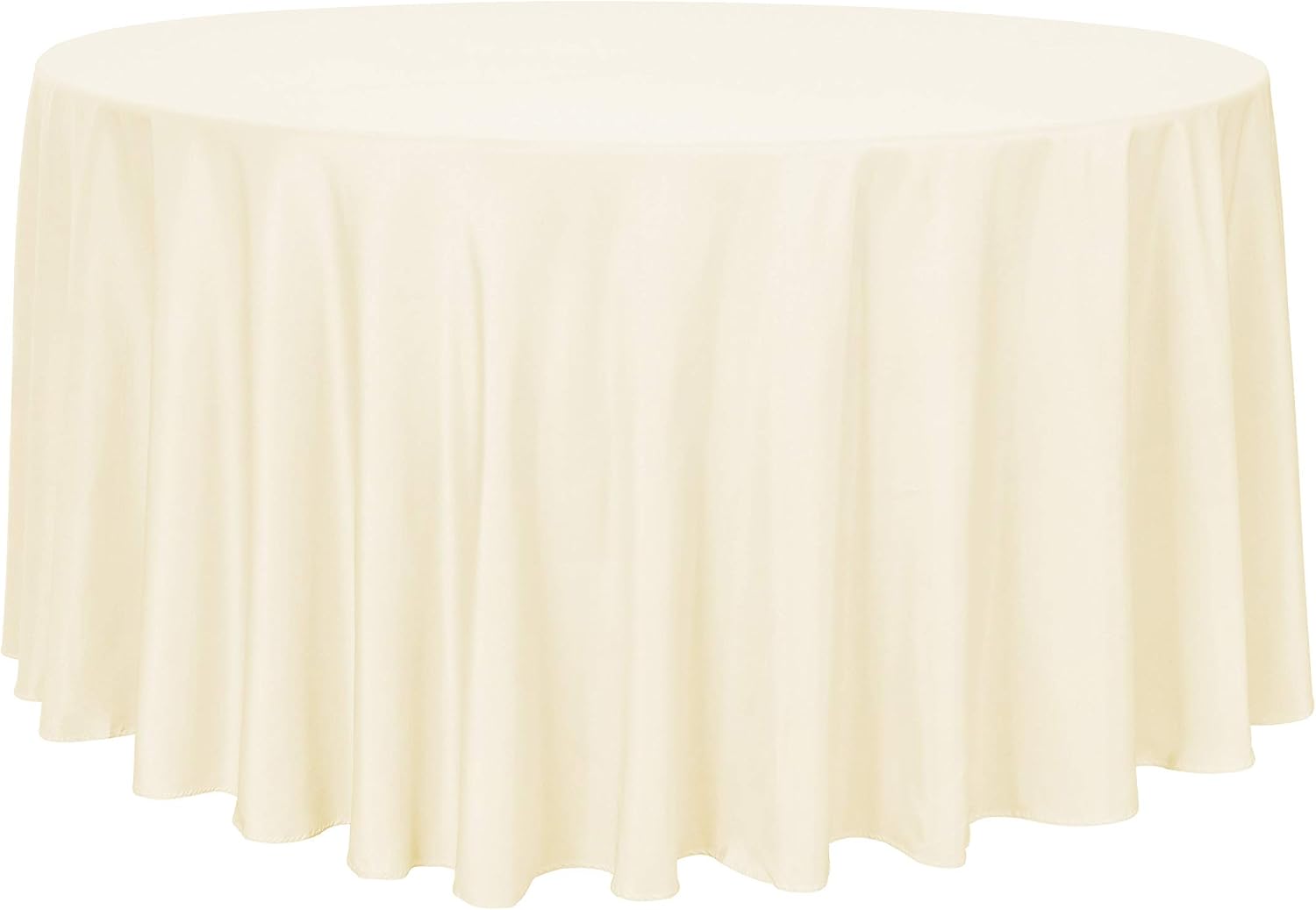 sancua 6 Pack Round Tablecloth 120 Inch White, Stain and Wrinkle Resistant Table Cloth - Washable Polyester Table Cover for Dining Tables