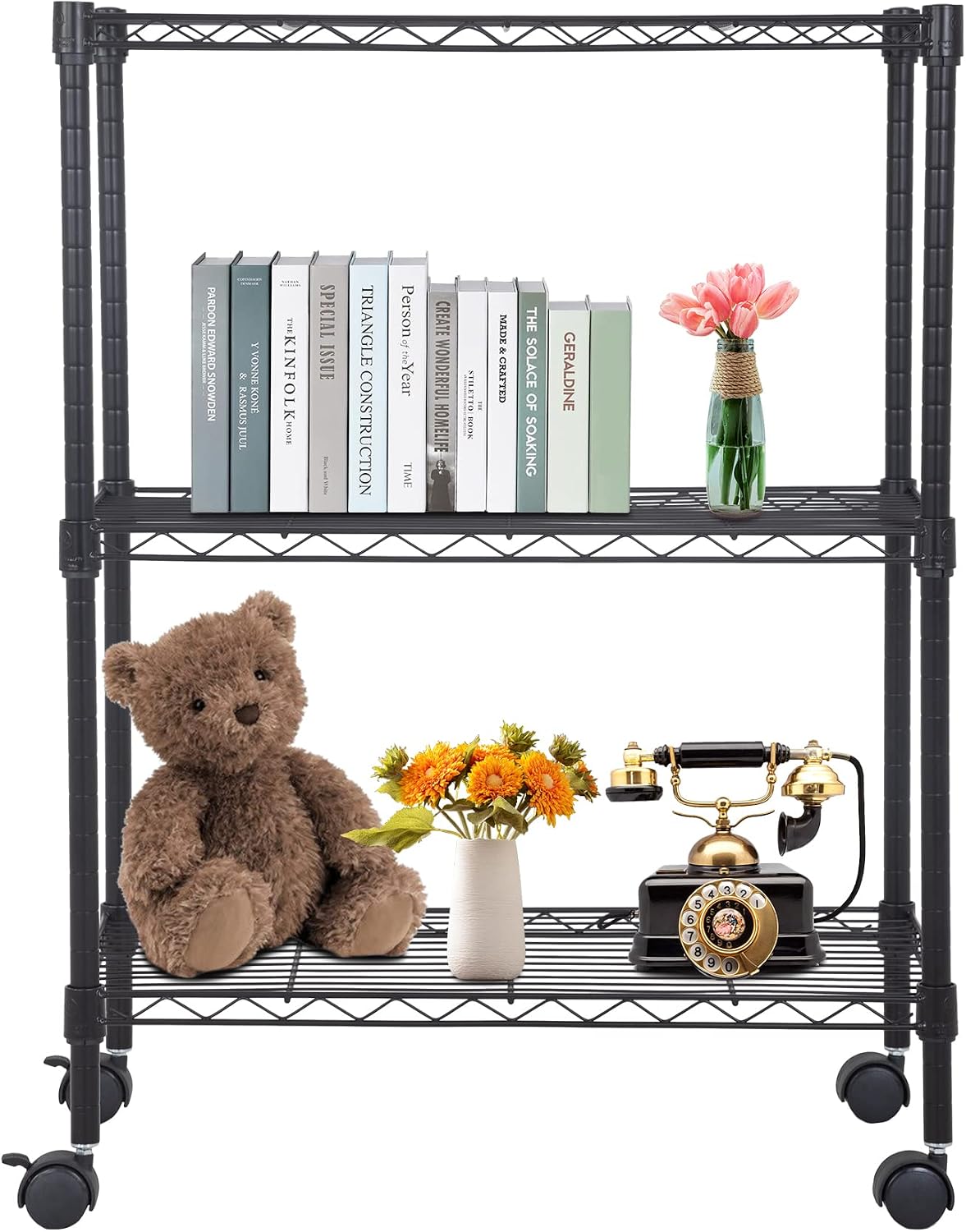BestOffice, 4-Tier Wire Storage Shelves, 36x14x54, Chrome, with Adjustable Racks, Heavy-Duty Metal Shelf, Holds Up to 1000 lbs, No-Tool Assembly