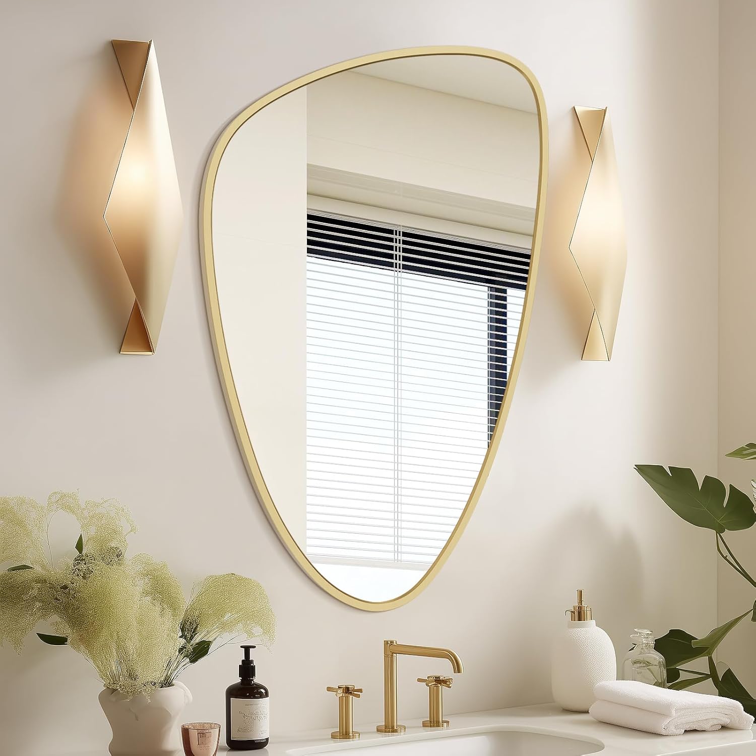 WallBeyond Asymmetrical Mirror, Irregular Mirror Full Length, Boho Wall Mirrors Decorative for Bedroom Living Room Entryway Hall