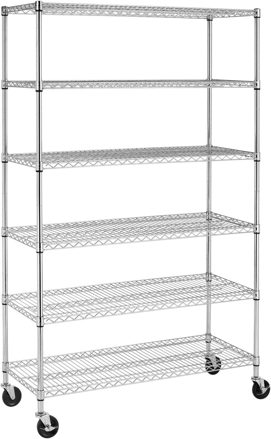 BestOffice, 4-Tier Wire Storage Shelves, 36x14x54, Black, with Adjustable Racks, Heavy-Duty Metal Shelf, Holds Up to 1000 lbs, No-Tool Assembly