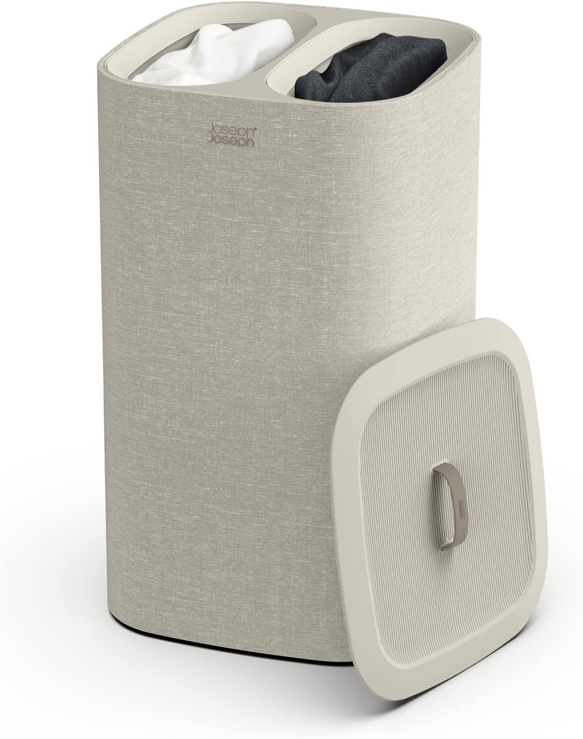 Joseph Joseph Tota 90 liter/23.8 gallon Laundry Hamper Separation Basket with lid, 2 Removable Washing Bags with Handles - Gray