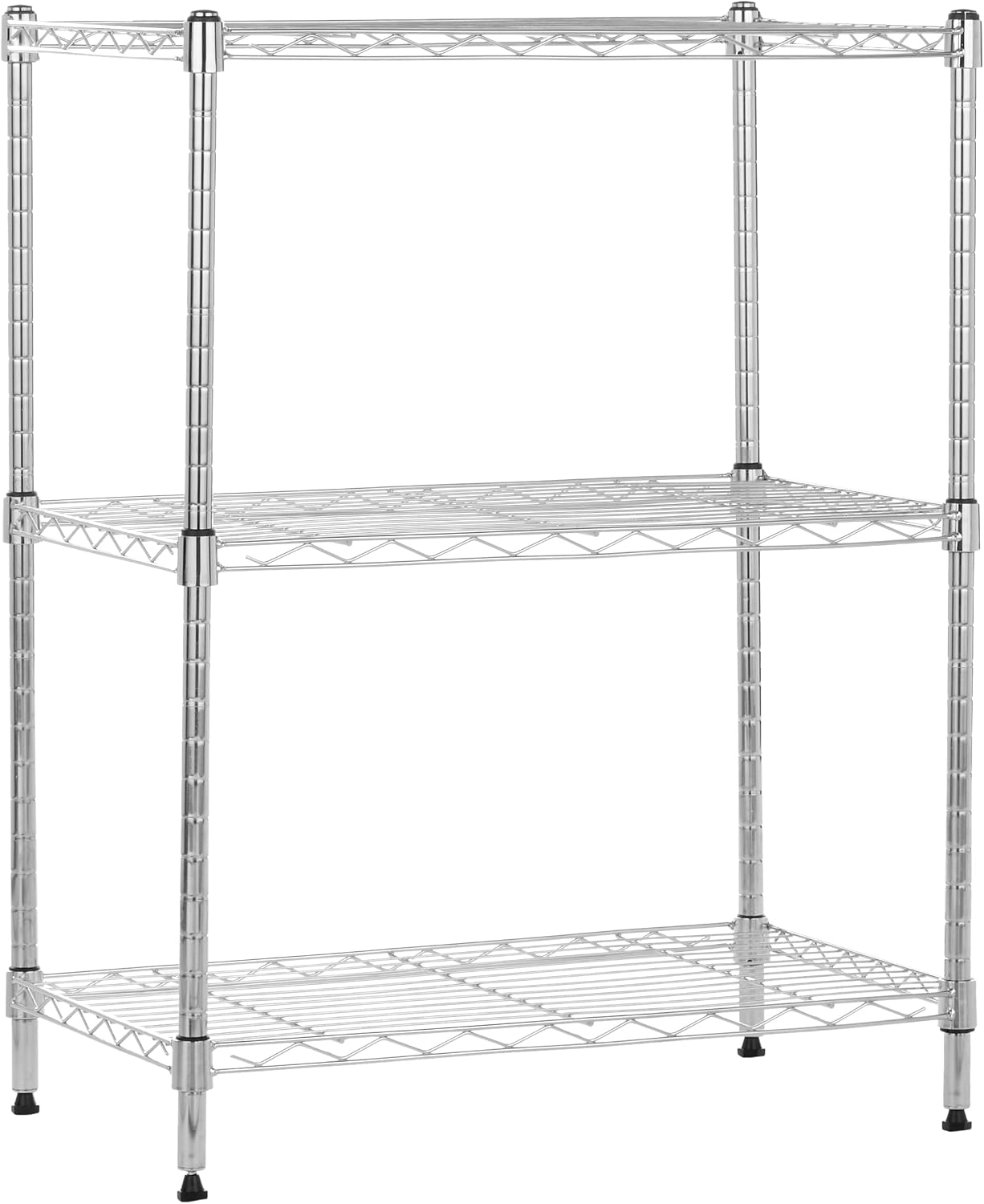 Amazon Basics 5-Shelf Adjustable, Heavy Duty Storage Shelving Unit on 4" Wheel Casters, Easy to Move Portable Wire Shelving