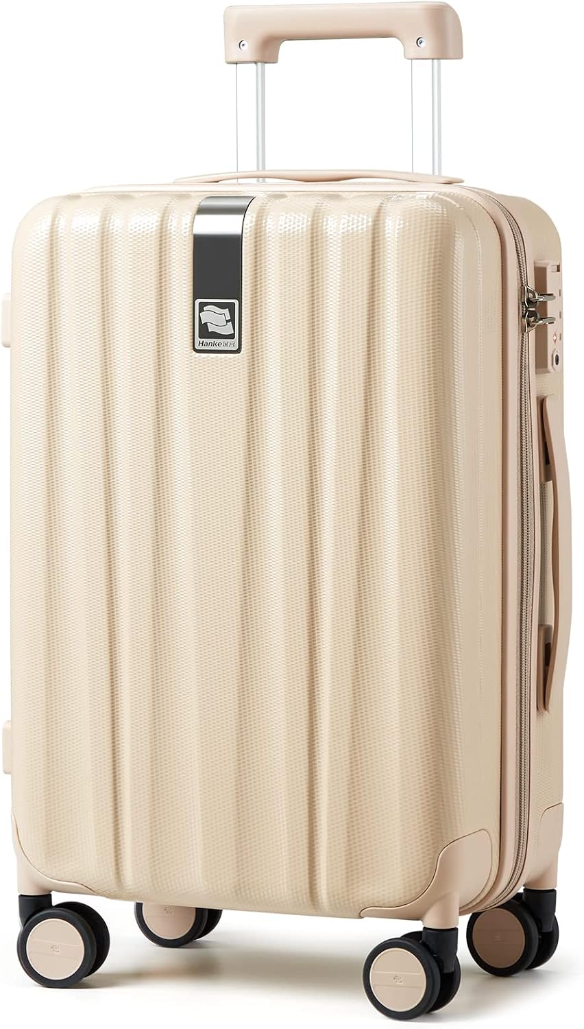 Hanke Luggage Sets 2 piece Carry On Luggage with Wheels PC Hard Shell Suitcases Lightweight Checked Travel Luggage Large Travel Suitcase Woman Men