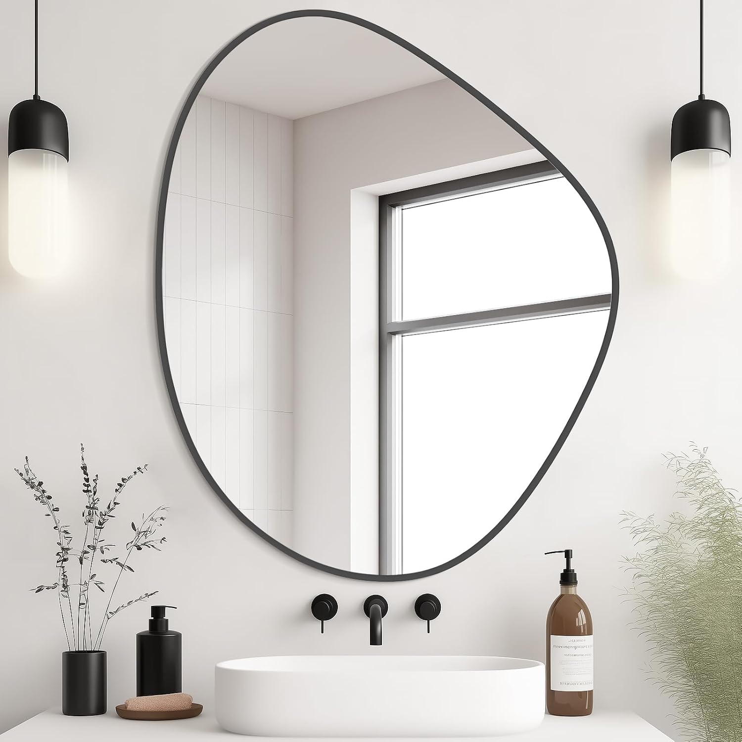 WallBeyond Asymmetrical Mirror, Irregular Mirror Full Length, Boho Wall Mirrors Decorative for Bedroom Living Room Entryway Hall