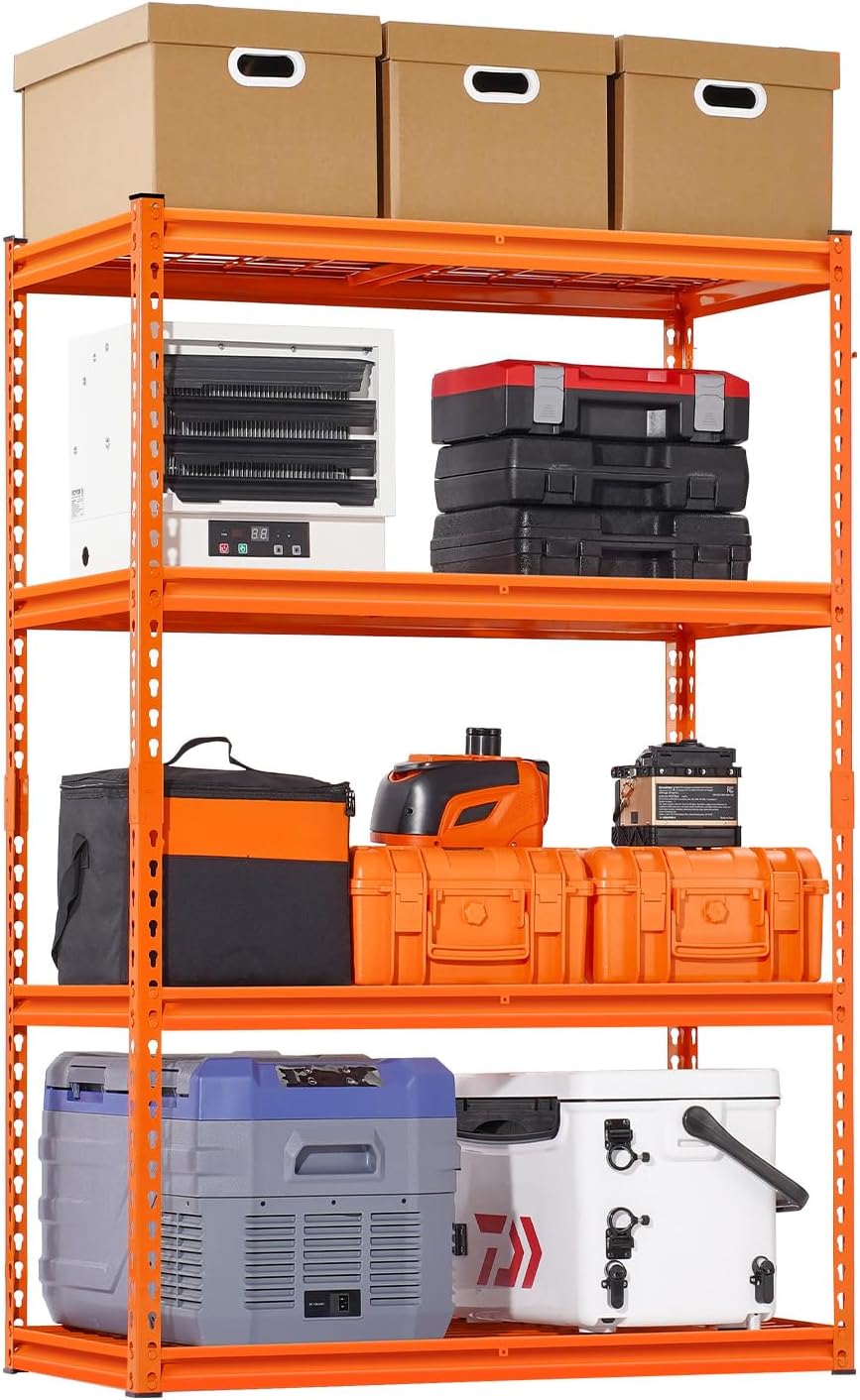 VEVOR Storage Shelving Unit, 5-Tier Adjustable, 2000 lbs Capacity, Heavy Duty Garage Shelves Metal Organizer Wire Rack, Black