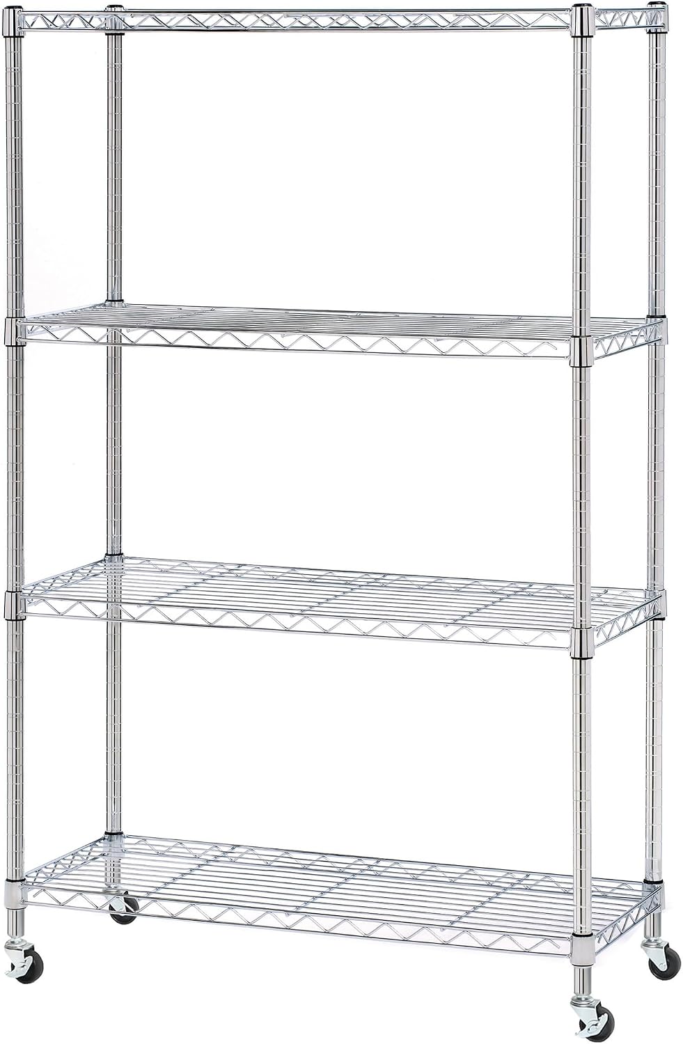 5-Tier Steel Wire Shelving, 30"W x 14"D x 61.5"H, Durable solid steel wire storage rack with adjustable shelves featuring 300 pounds per shelf weight