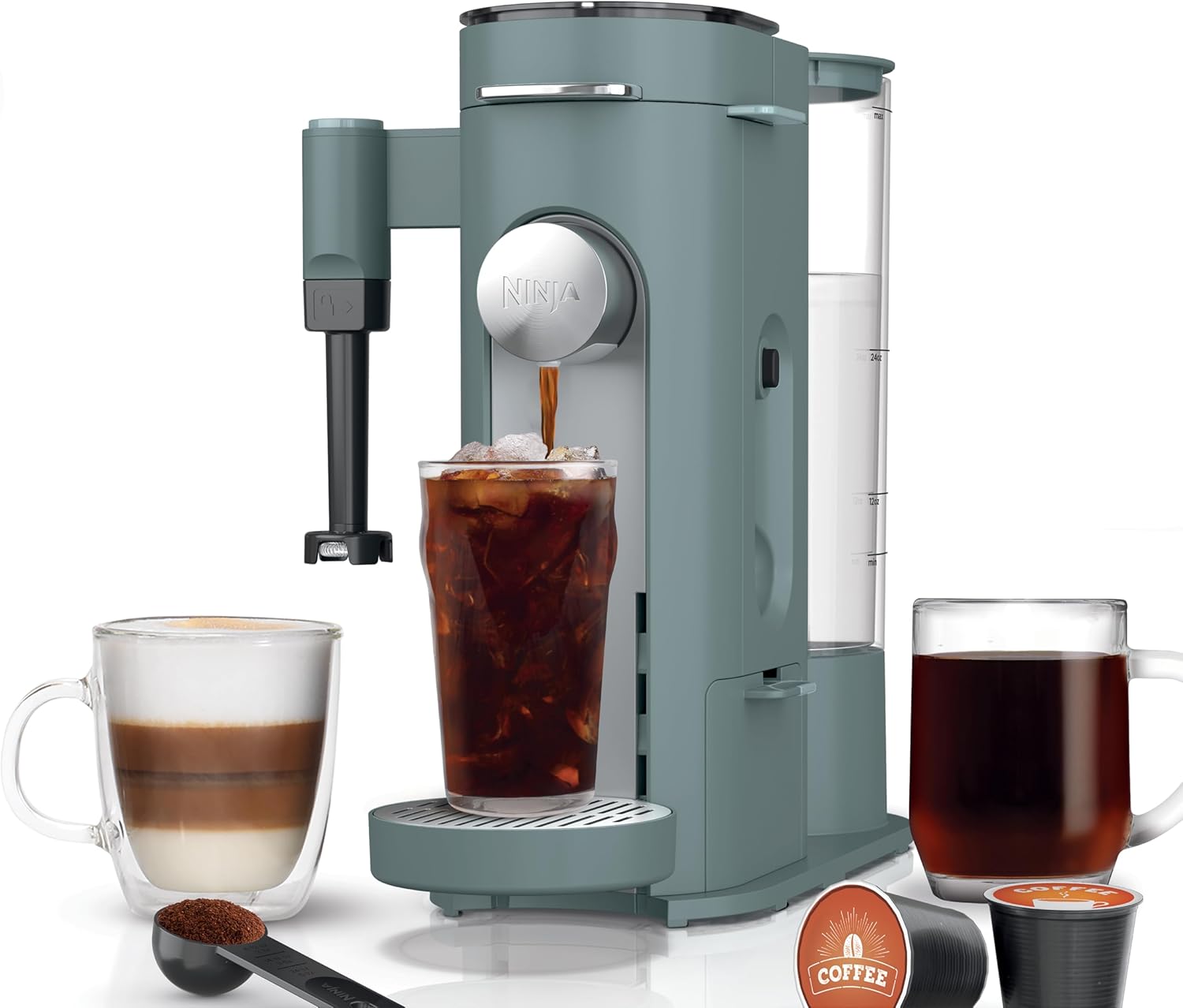 Ninja Single Serve Coffee Maker - Combo Machine, K-Cup Pods and Grounds, 4 Styles of Brewing, up to 24 Oz Cup Sizes, 56 Oz Removable Reservoir, Black
