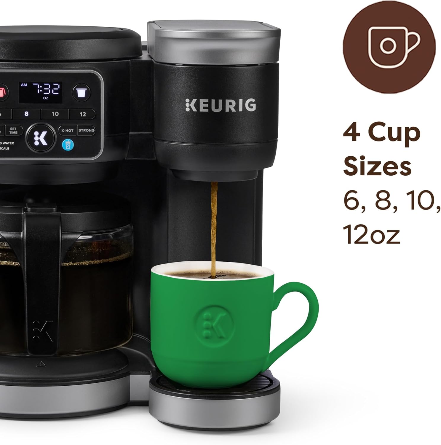 Keurig K-Duo Hot and Iced Single Serve and Carafe Coffee Maker, MultiStream Technology, 72oz Reservoir (Gen 2), Multistream Tech