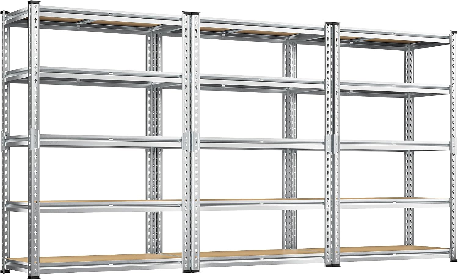 REIBII 5 Tier Garage Shelving for Pantry, Adjustable Storage Shelves, 35.5" W x 11.9" D x 72" H, Holds 2400 Lbs, 5 Reinforcing Ribs