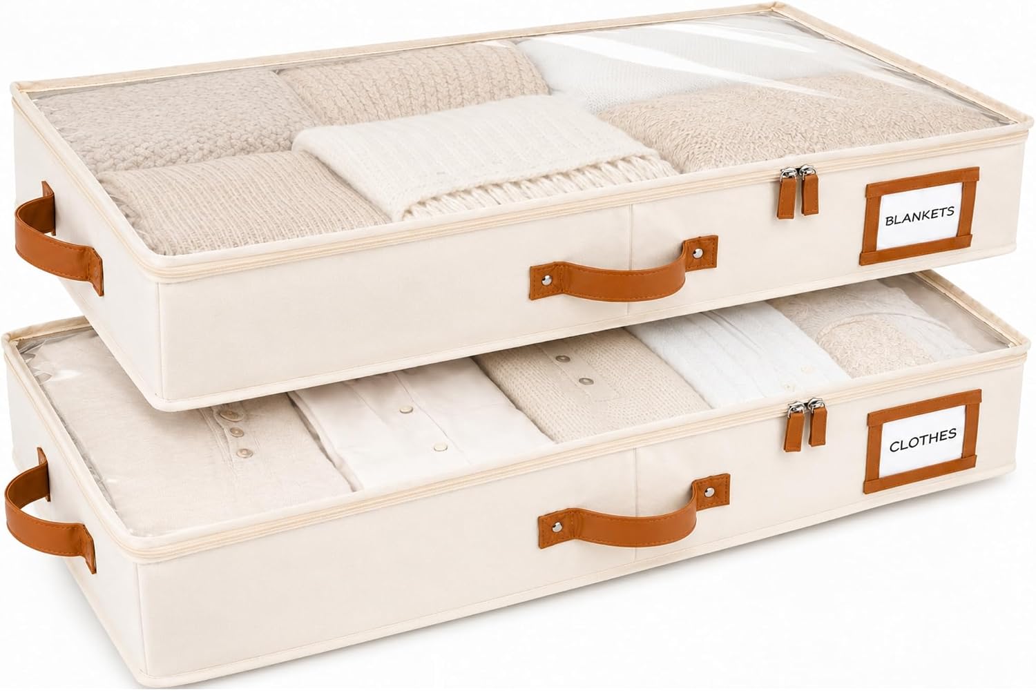 HOMELUX THEORY 2pc Under Bed Storage Containers, Bedroom Under the Bed Drawer Storage Organizer with Bins and Lids