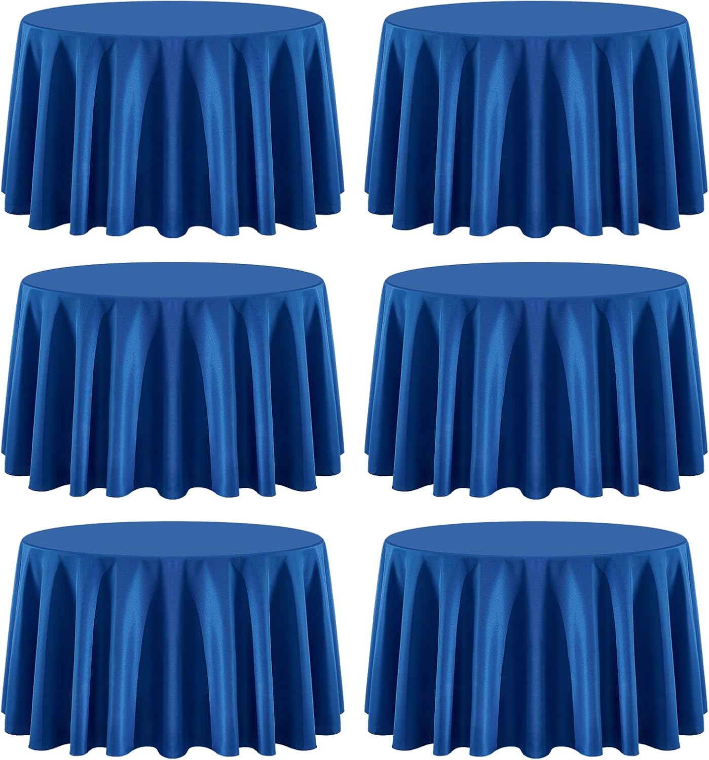 Aocoz Round Tablecloth 120 Inch 6 Pack White Tablecloths Washable Decorative Linen Polyester Table Clothes Cover for Dining Table Banquets Buffet