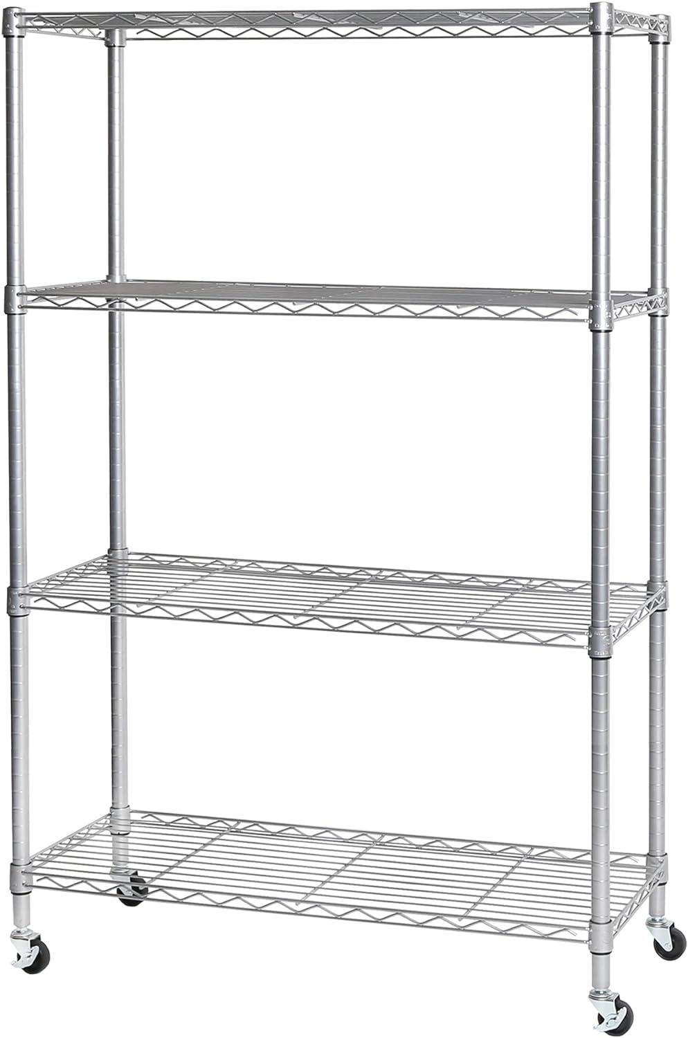5-Tier Steel Wire Shelving, 30" W x 14" D x 61.5" H, Black, Durable solid steel wire storage rack with adjustable shelves featuring 300 pounds per