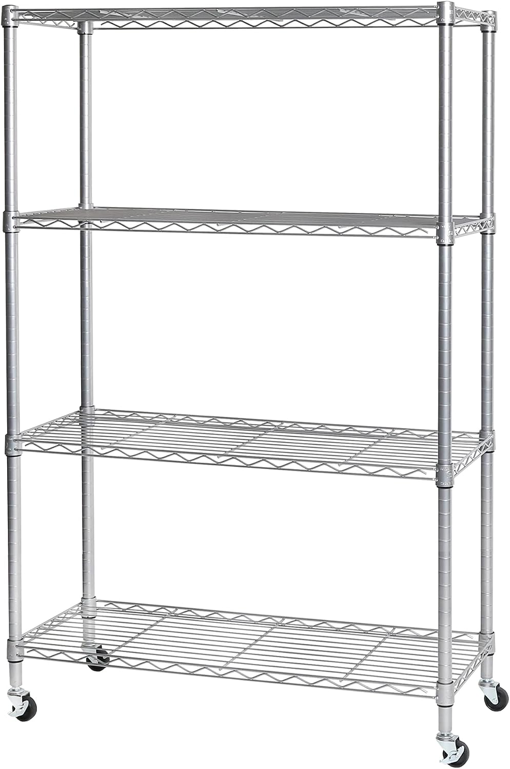 5-Tier Steel Wire Shelving, 30"W x 14"D x 61.5"H, Durable solid steel wire storage rack with adjustable shelves featuring 300 pounds per shelf weight