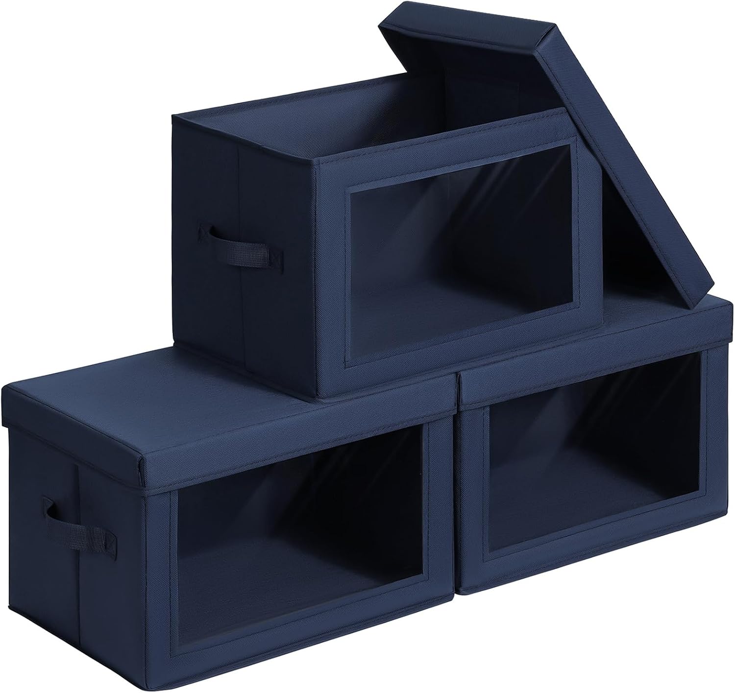Homsorout Storage Bins with Lids - Large Decorative Basket with Lids, Fabric Foldable Closet Organizer Bins, Stackable Shelf Organizer for Living Room