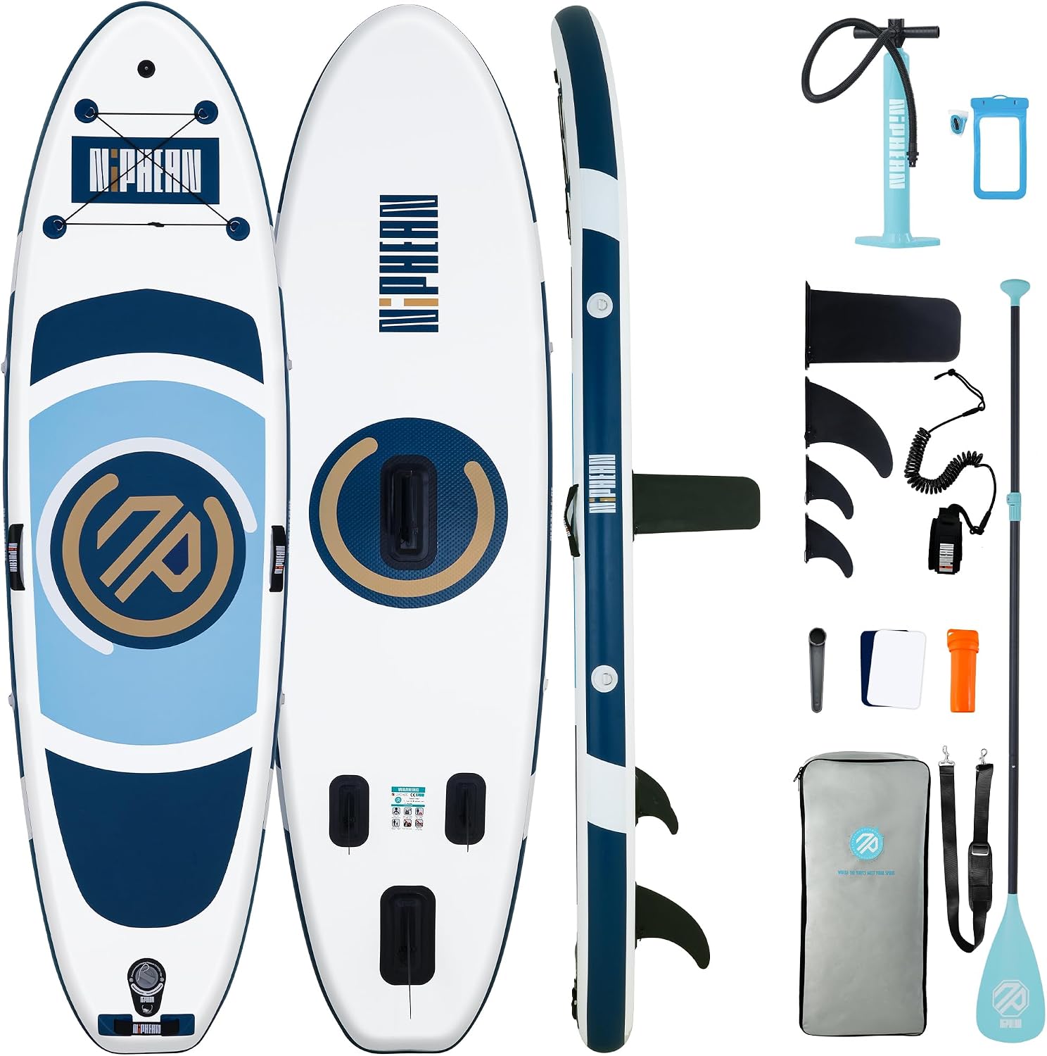 Niphean 10' Inflatable Paddle Board, Ultra-Light SUP for Beginners, Versatile Yoga Paddle Board with Durable SUP Accessories, 400lbs Capacity