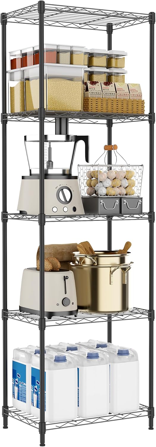 M MZG 1750 LBS Storage Shelves 5-Tier Utility Shelving Unit Steel Organizer Wire Rack for Home, Kitchen, Office, Garage