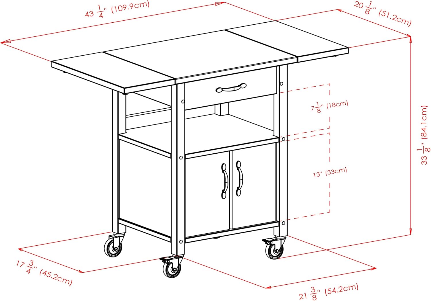Winsome Wood/Veneer Mobile Kitchen Cart with Lockable Wheels, Beech (84920)