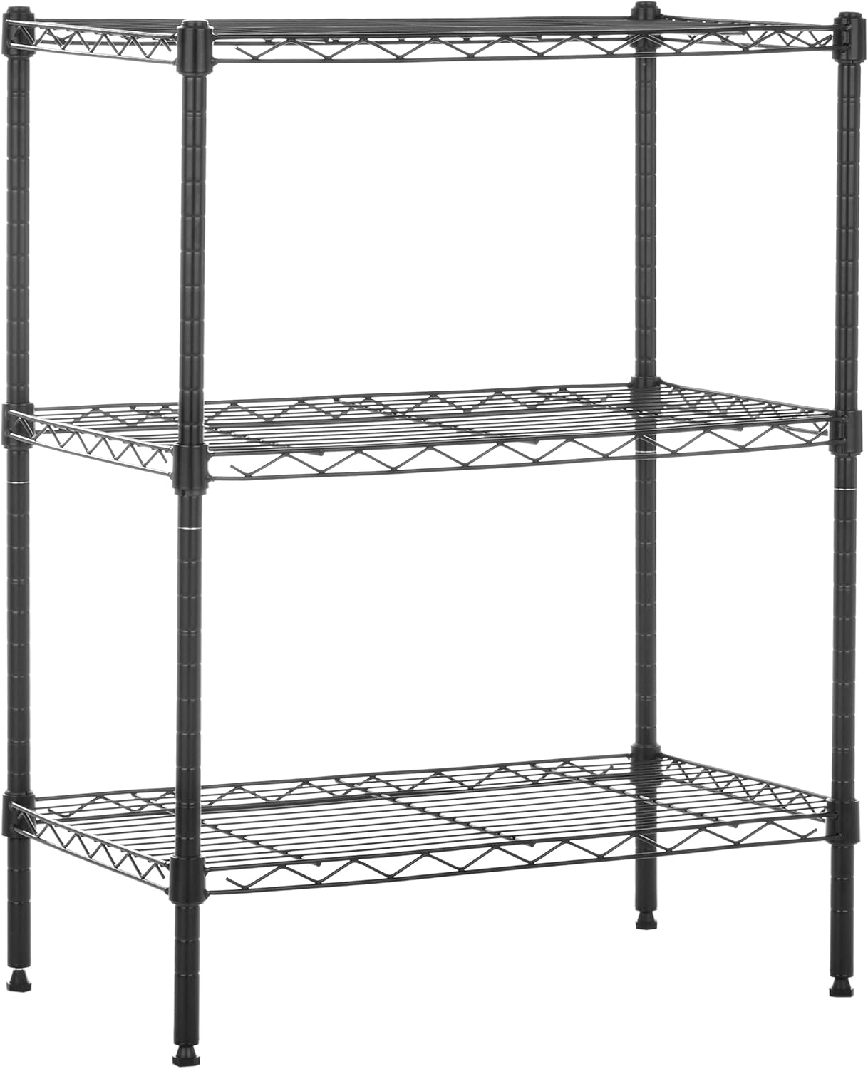 Amazon Basics 5-Shelf Adjustable, Heavy Duty Storage Shelving Unit on 4" Wheel Casters, Easy to Move Portable Wire Shelving