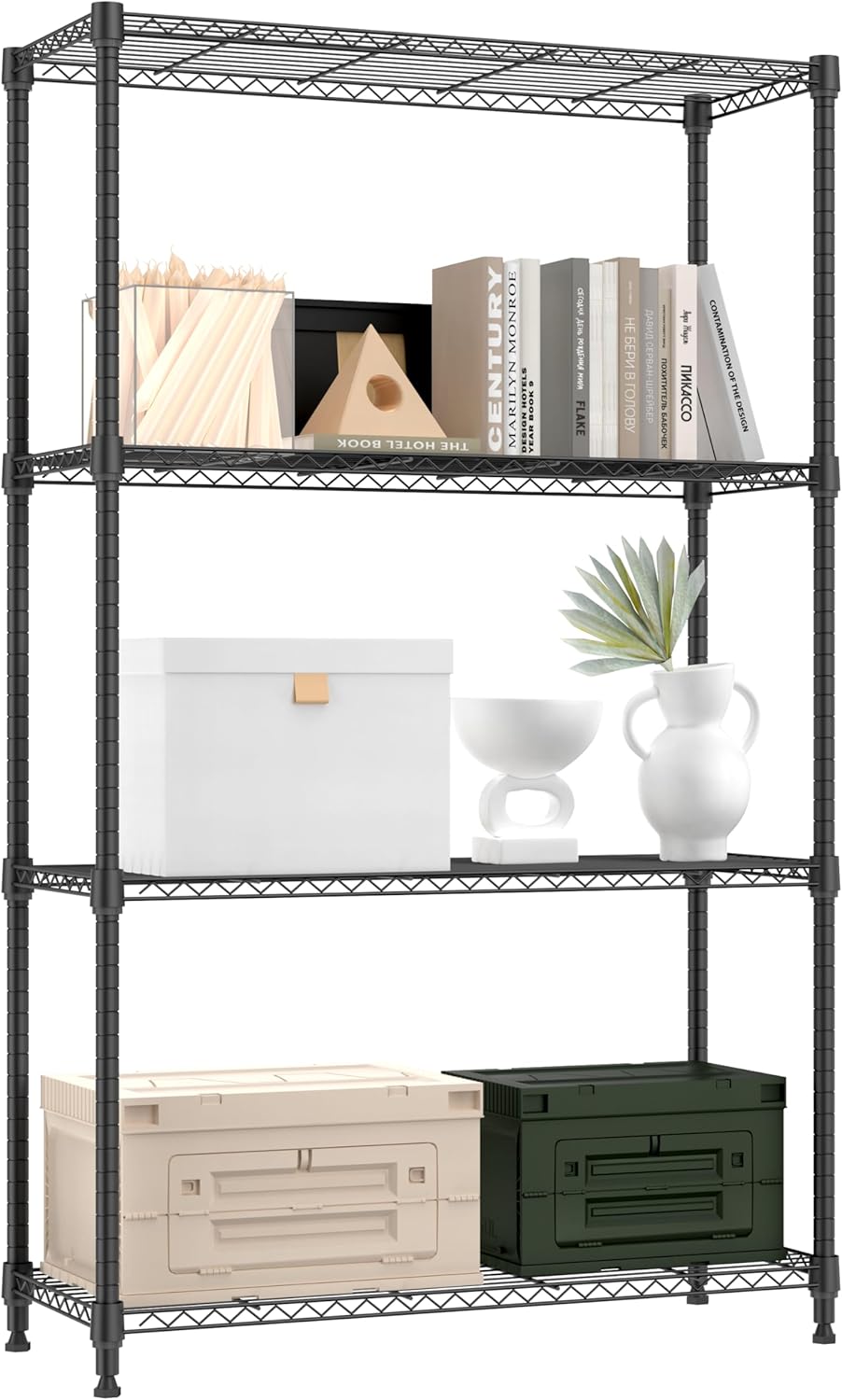 M MZG 1750 LBS Storage Shelves 5-Tier Utility Shelving Unit Steel Organizer Wire Rack for Home, Kitchen, Office, Garage