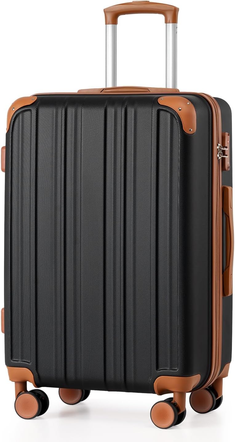 Coolife Luggage, Suitcase with Durable and Lightweight, Large Checked Luggage with PC+ABS Hardshell Expandable, Dual Spinner Wheels, TSA Lock