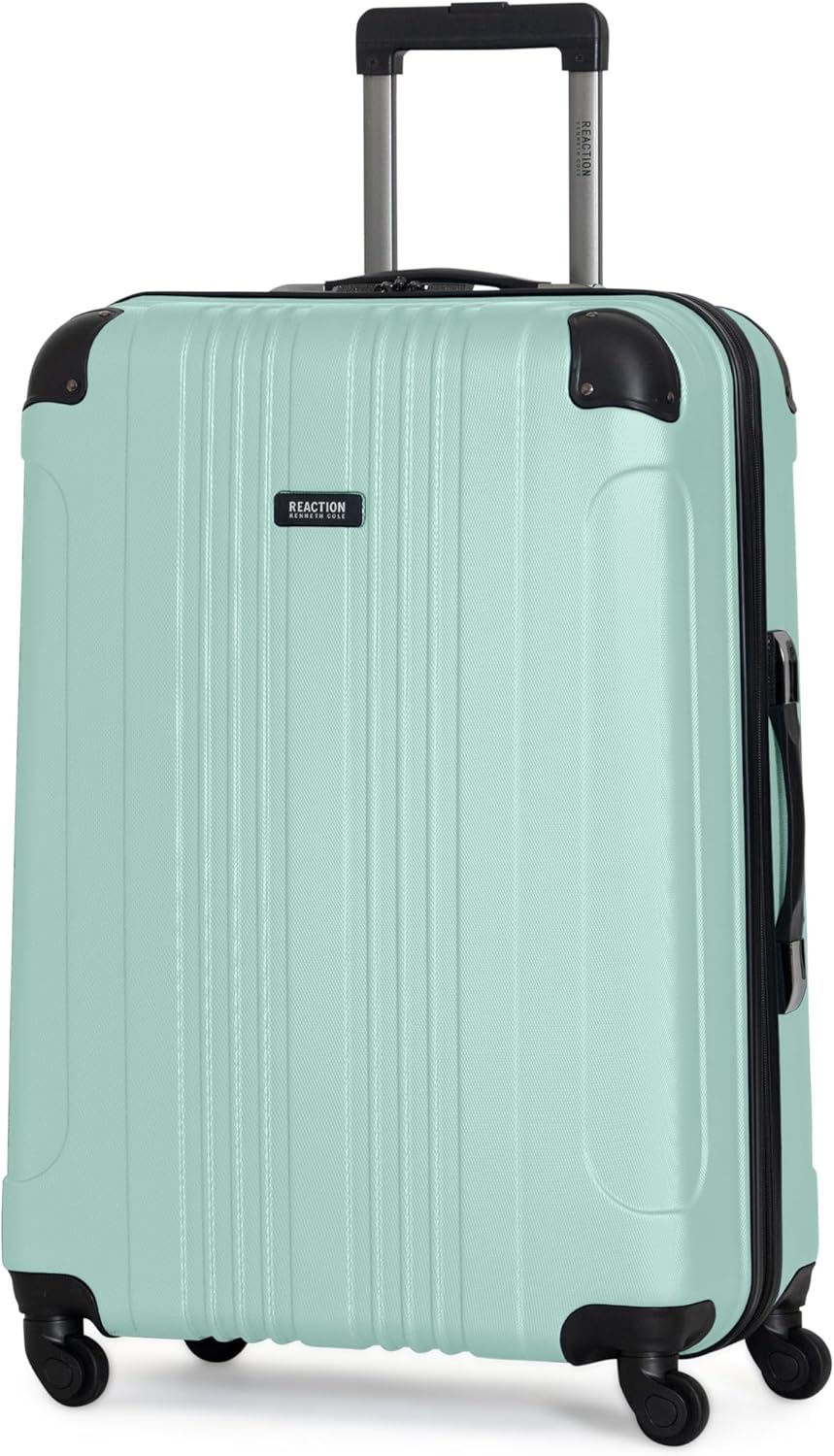 Kenneth Cole REACTION Out of Bounds Lightweight Hardshell 4-Wheel Spinner Luggage, Charcoal, 24-Inch Checked