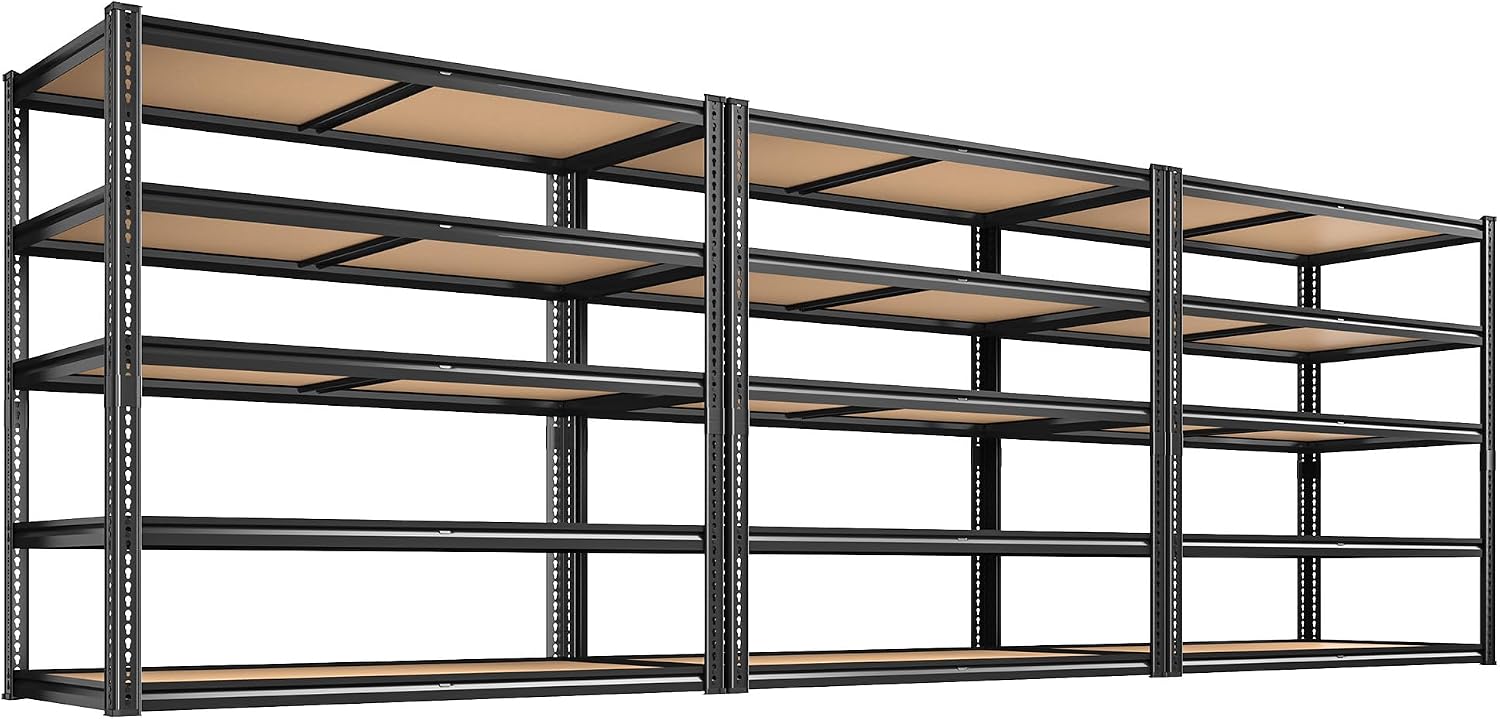 ROOMFAVE 40" W Storage Shelves 5 Tier Garage Shelving Heavy Duty, 2350LBS Adjustable Metal Shelving Unit, Garage Shelves for Basement, Warehouse