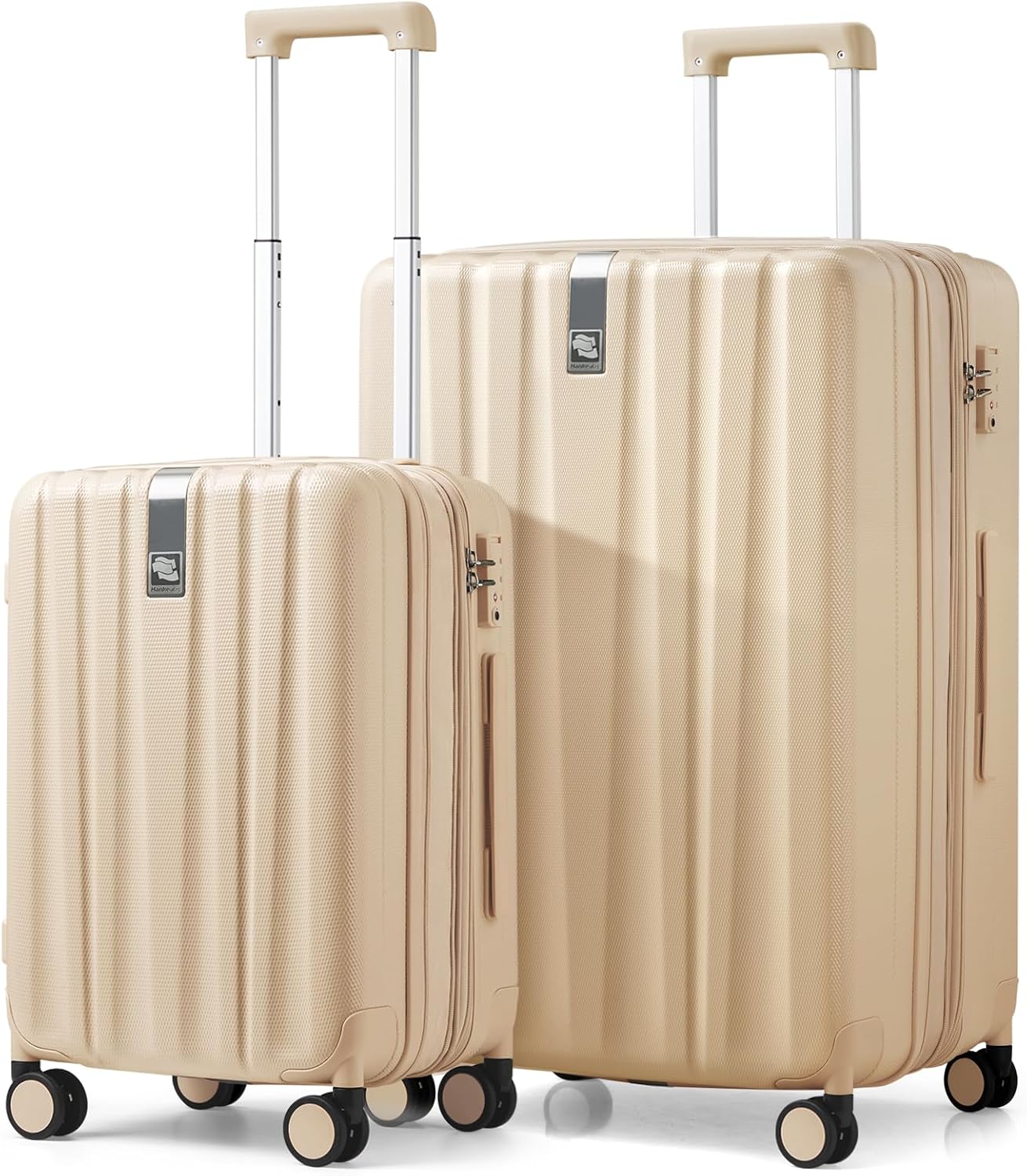 Hanke Luggage Sets 2 piece Carry On Luggage with Wheels PC Hard Shell Suitcases Lightweight Checked Travel Luggage Large Travel Suitcase Woman Men
