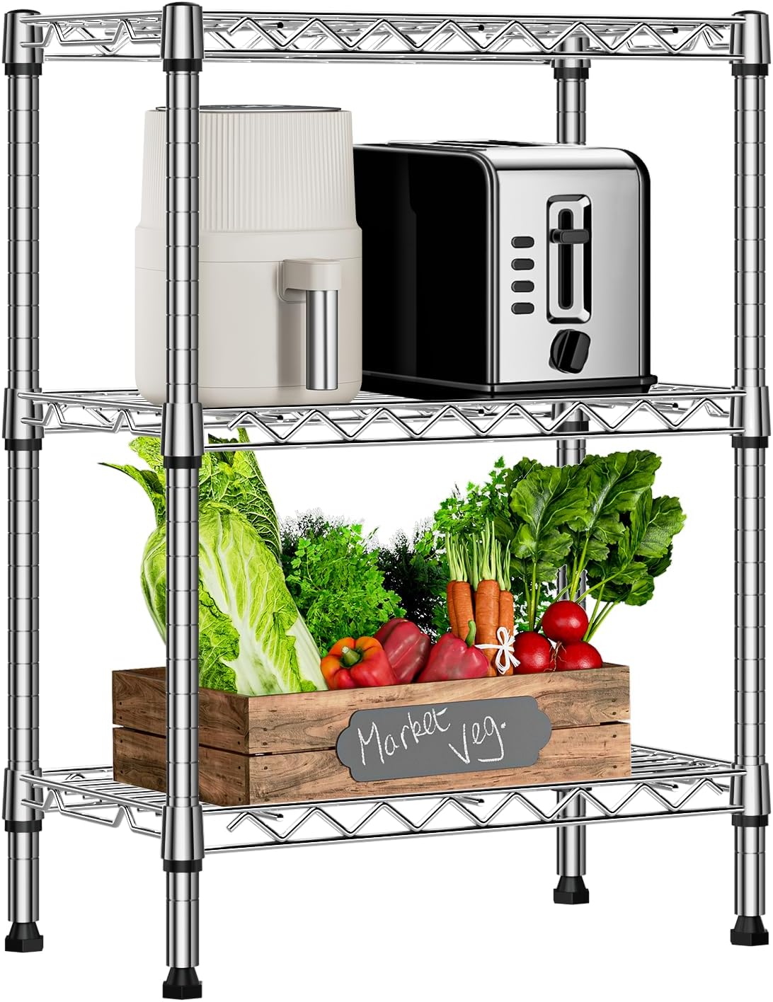 M MZG 1750 LBS Storage Shelves 5-Tier Utility Shelving Unit Steel Organizer Wire Rack for Home, Kitchen, Office, Garage